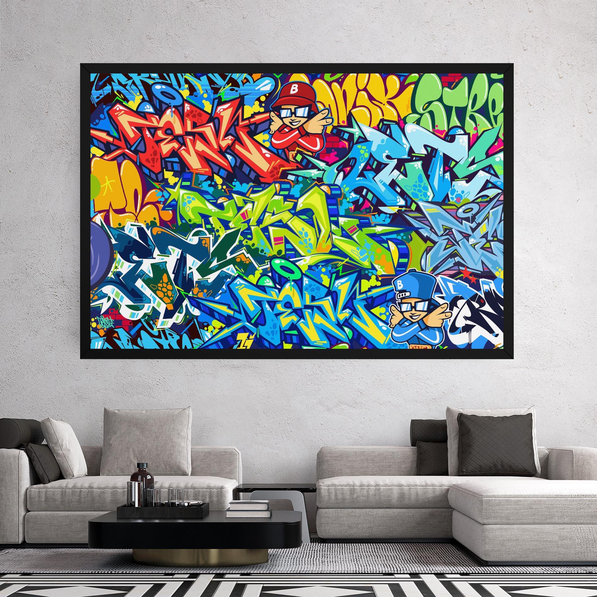 Leinwandbild Colorful Graffiti mockup 2