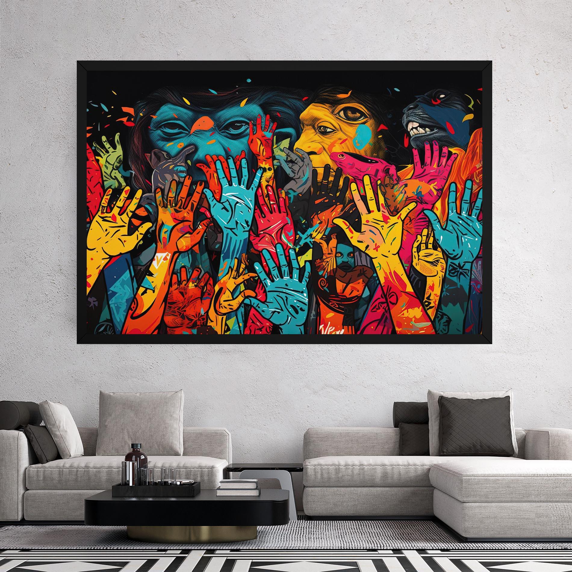 Leinwandbild Colorful Hands mockup 2