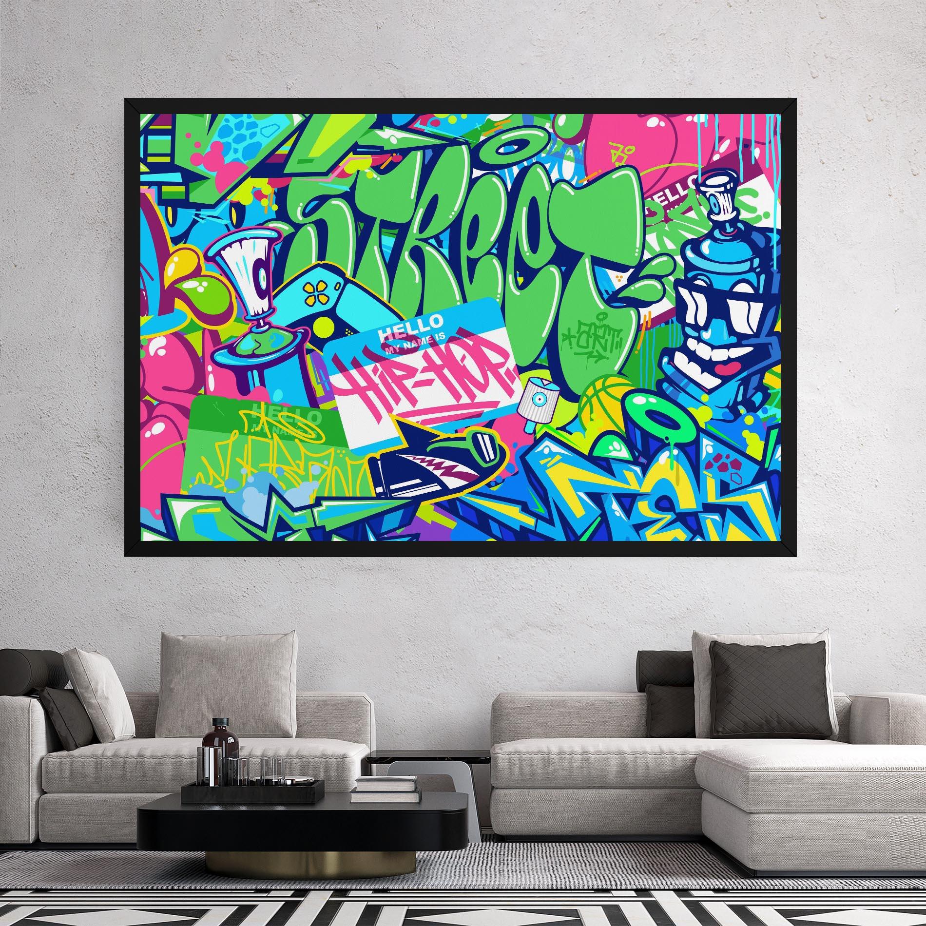 Leinwandbild Colorful Hip Hop mockup 2
