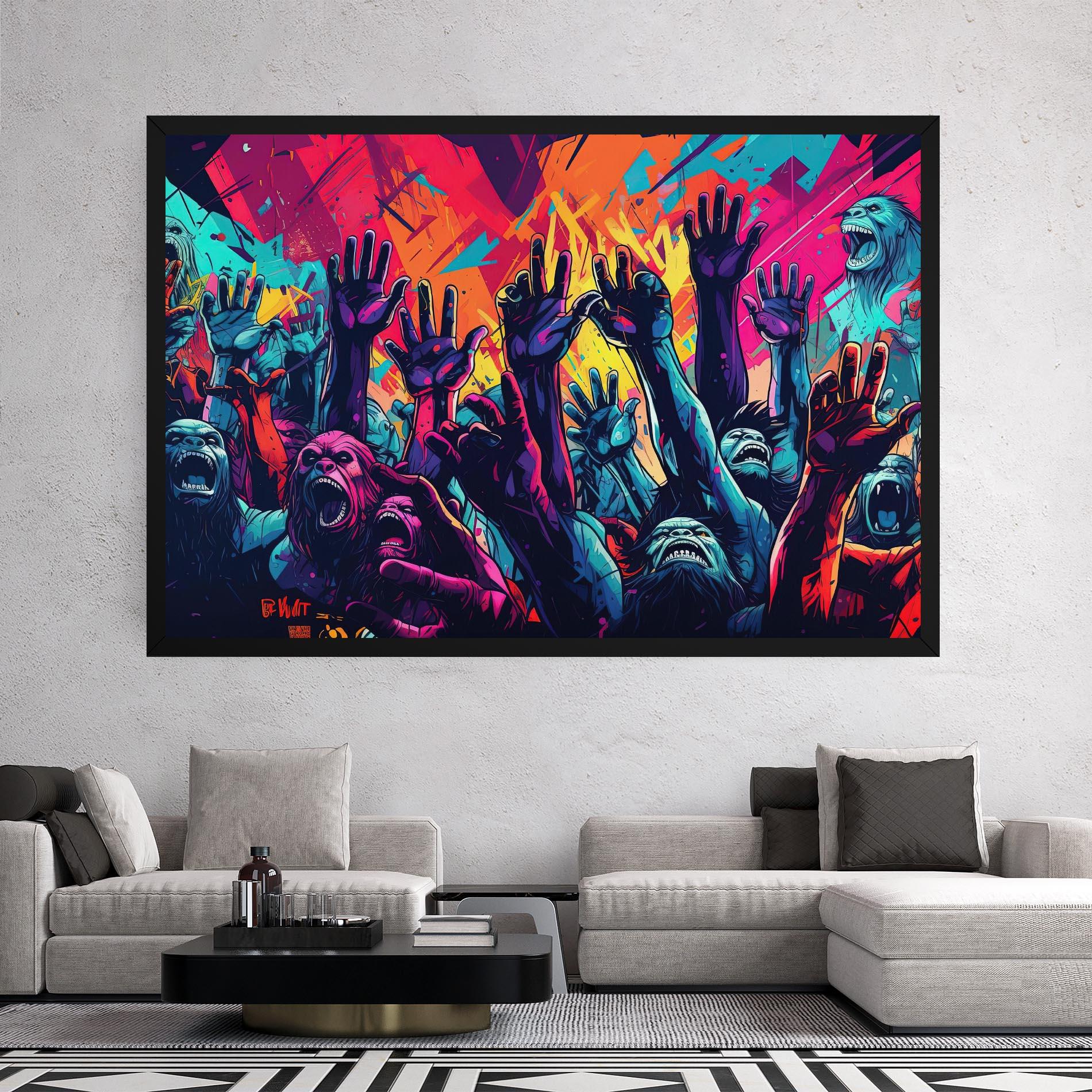 Leinwandbild Graffiti Animals mockup 2