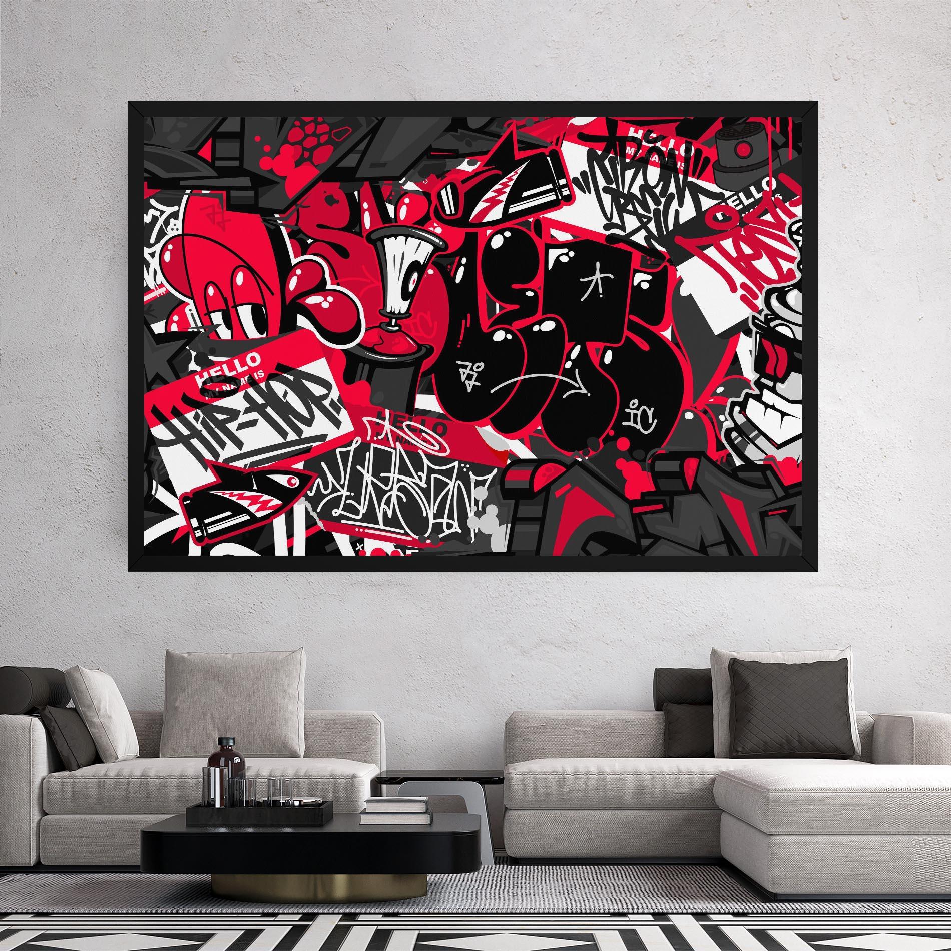 Leinwandbild Hip Hop Graffiti mockup 2