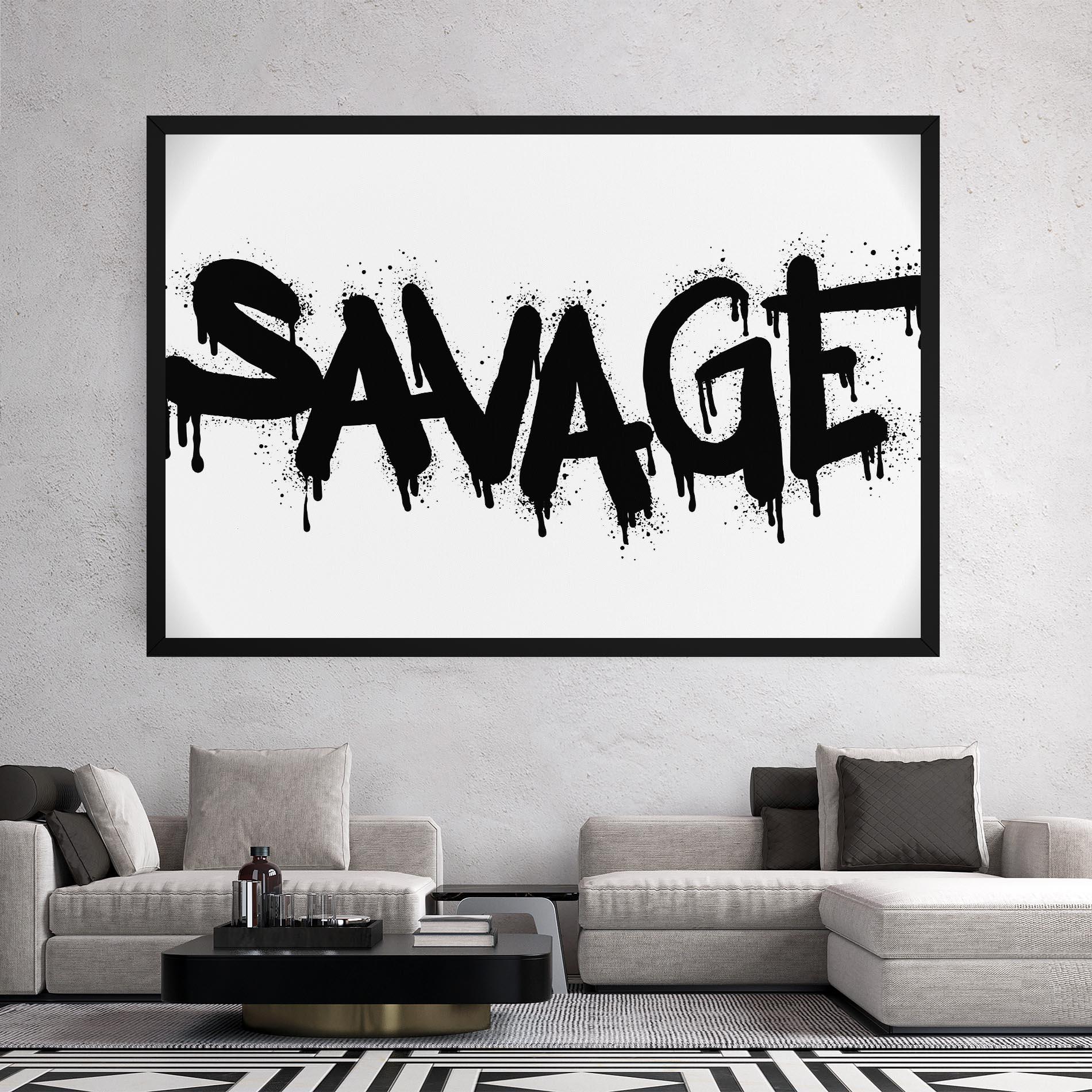 Leinwandbild Savage Graffiti Spray mockup 2
