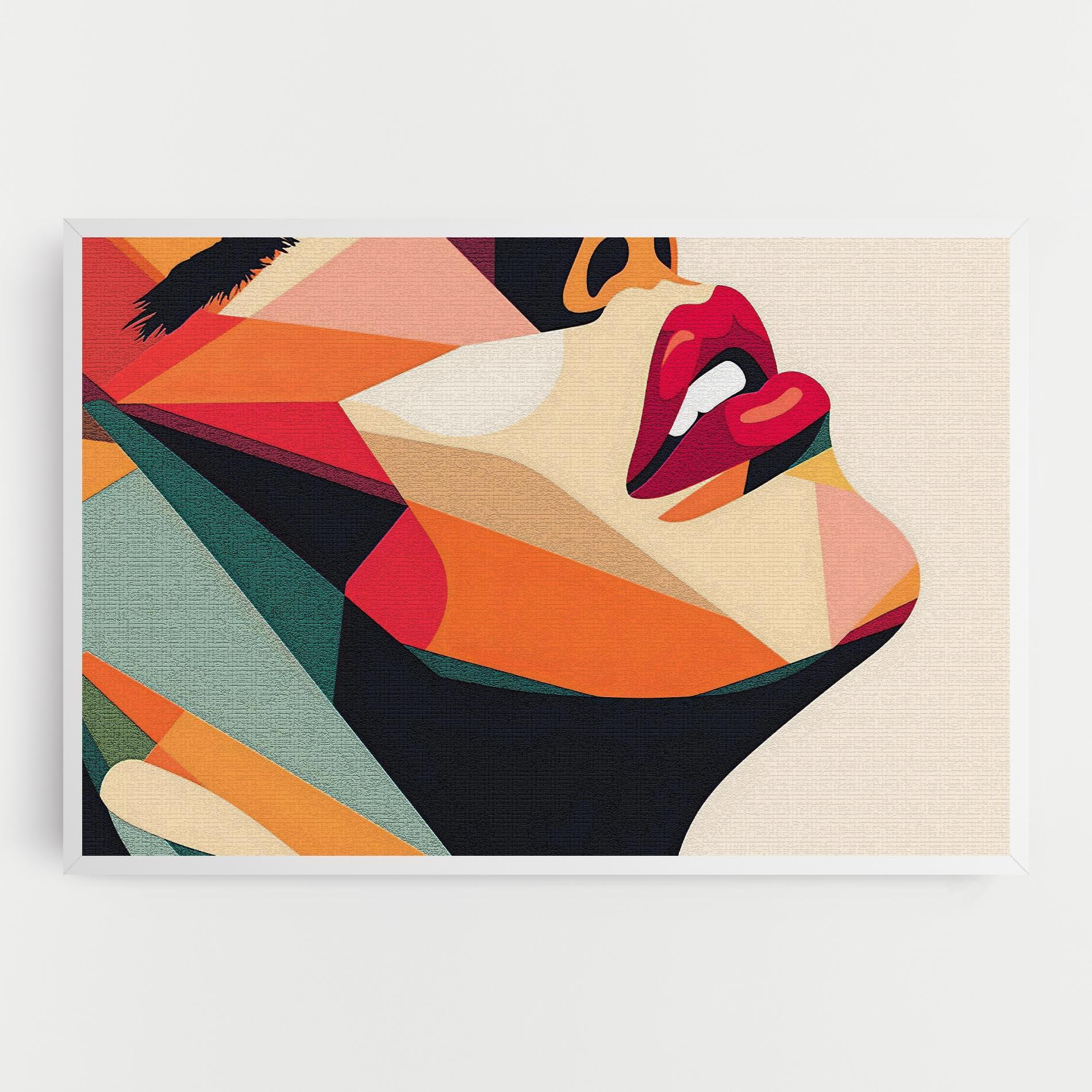 Leinwandbild Pop Art Lips mockup 0