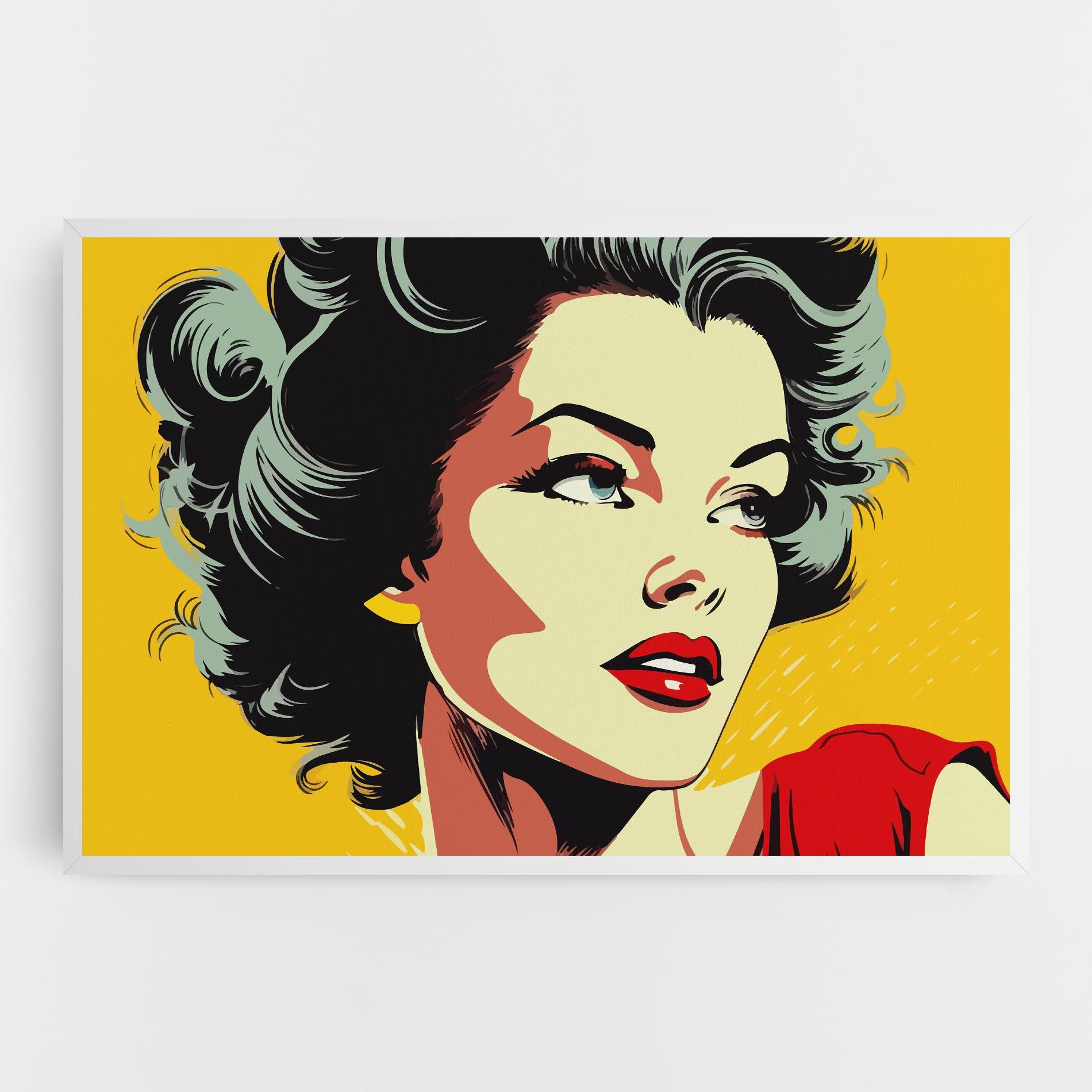 Leinwandbild Pop Art Pretty Lady mockup 0