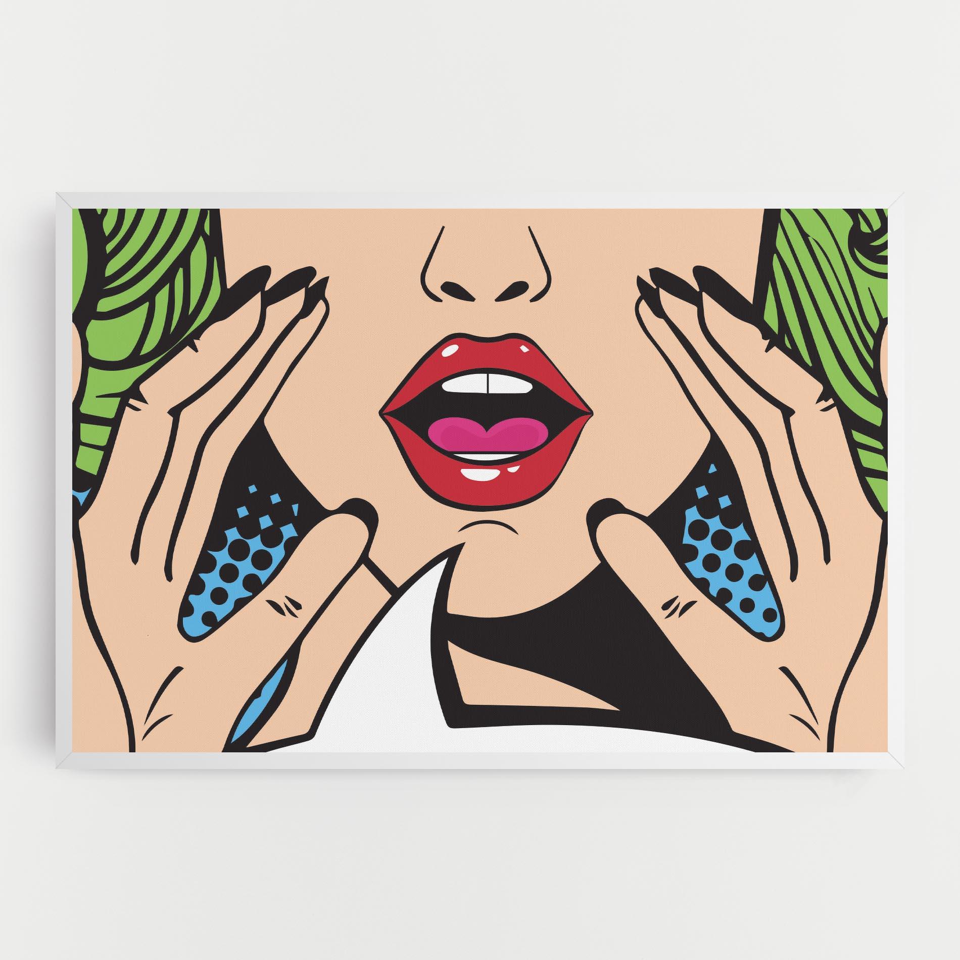 Leinwandbild Speaking Pop Art mockup 0