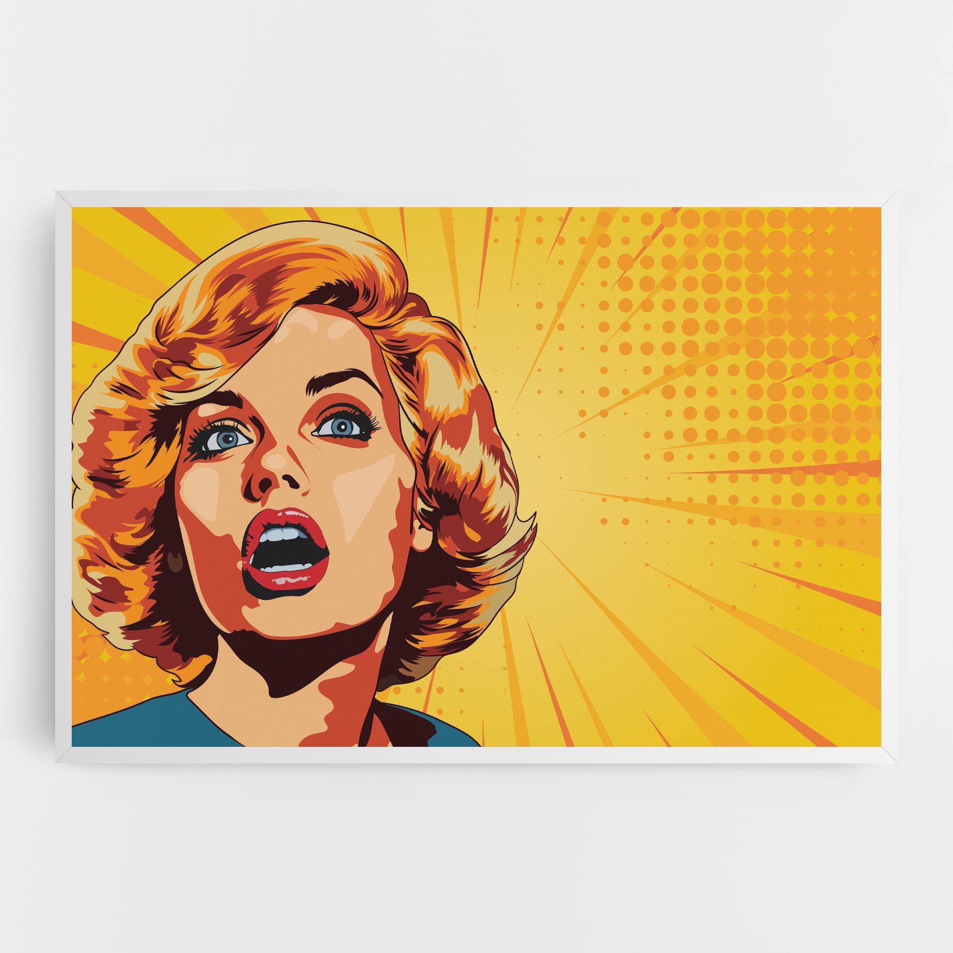 Leinwandbild Surprised Blonde Lady mockup 0