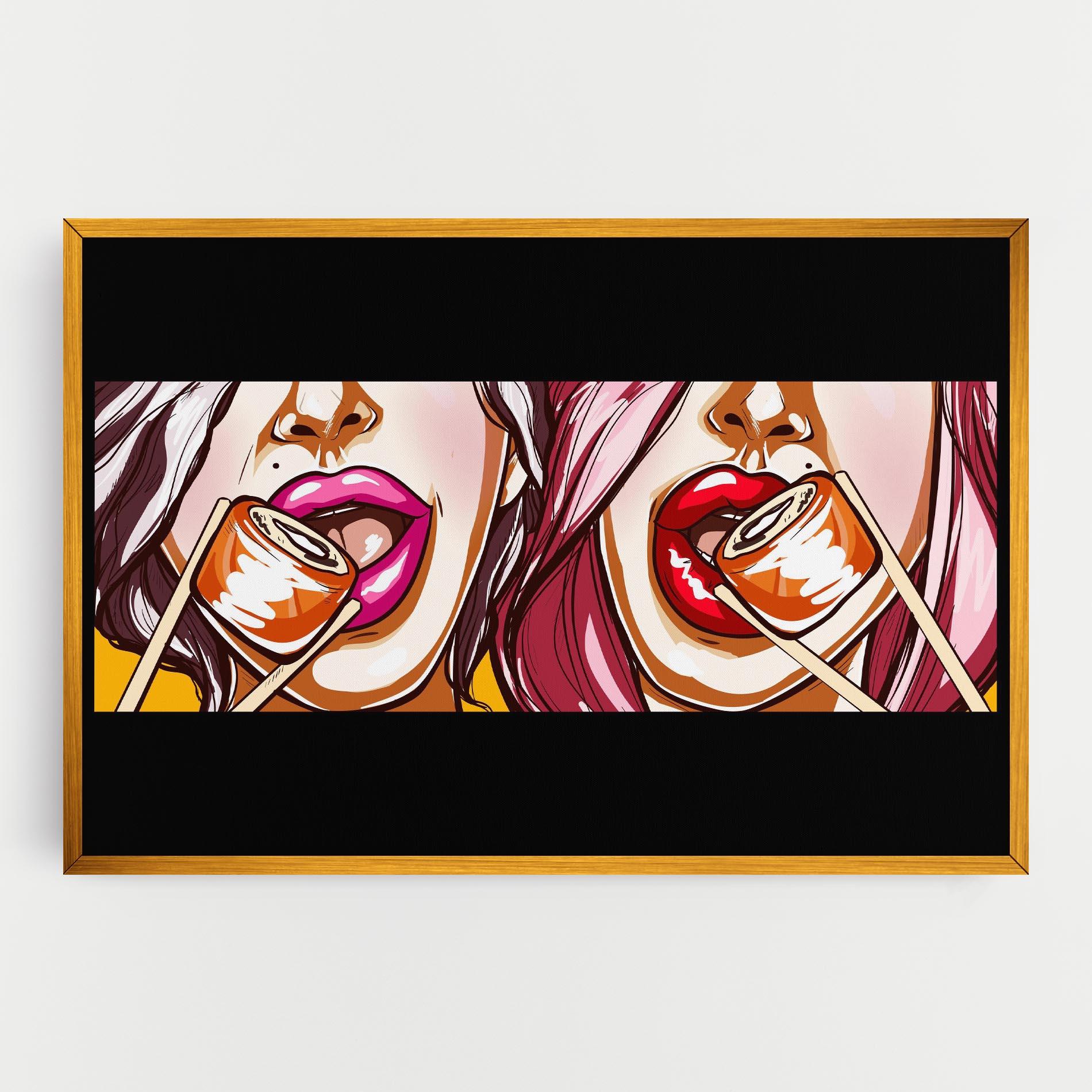 Leinwandbild Pop Art Sushi mockup 0