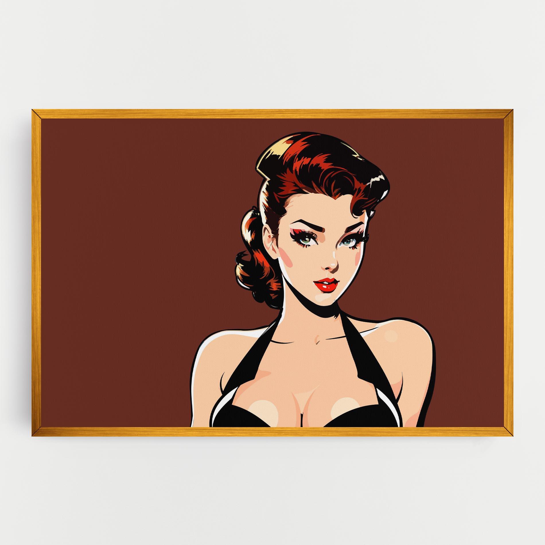 Leinwandbild Pop Beautiful Woman mockup 0