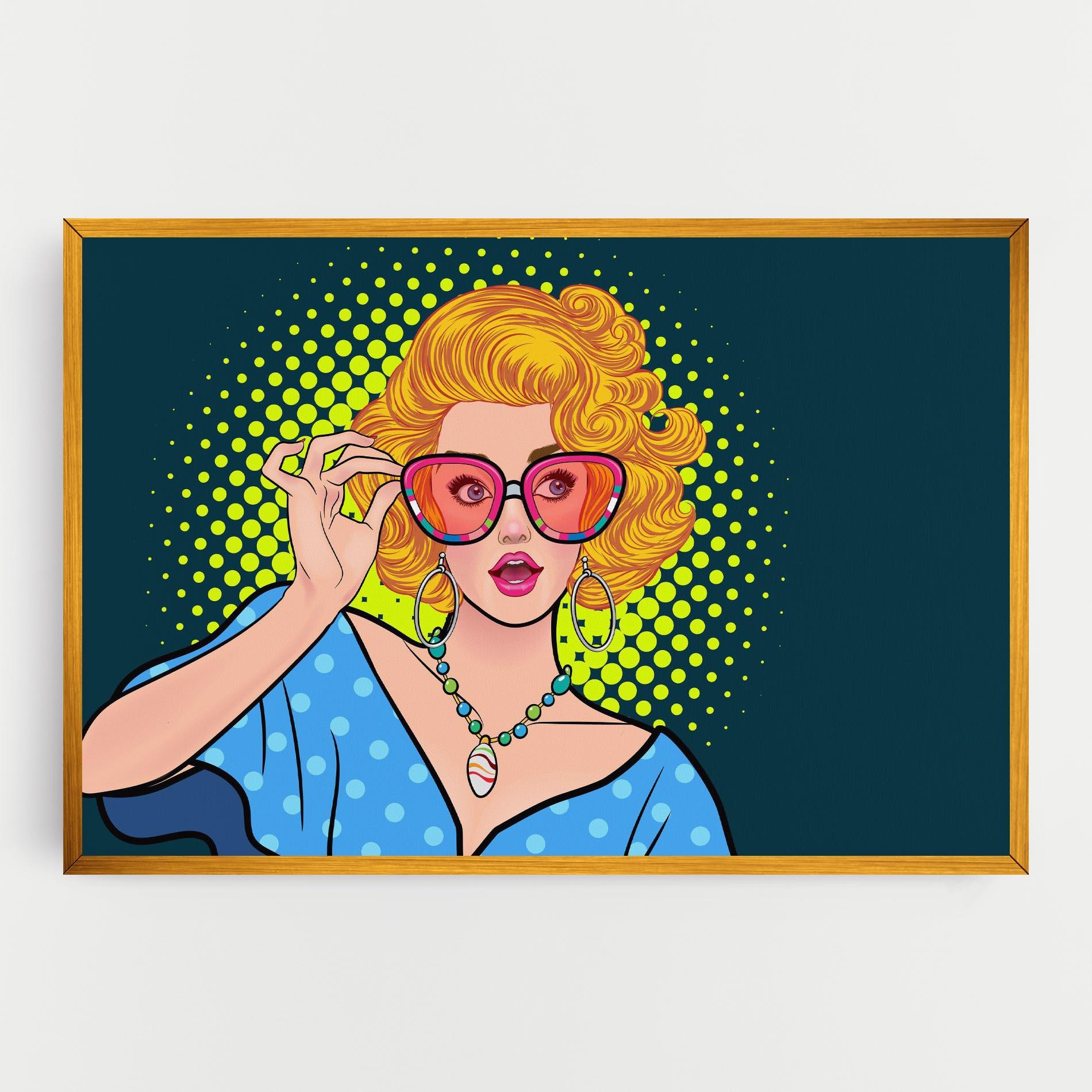 Leinwandbild Pop Glasses Lady mockup 0