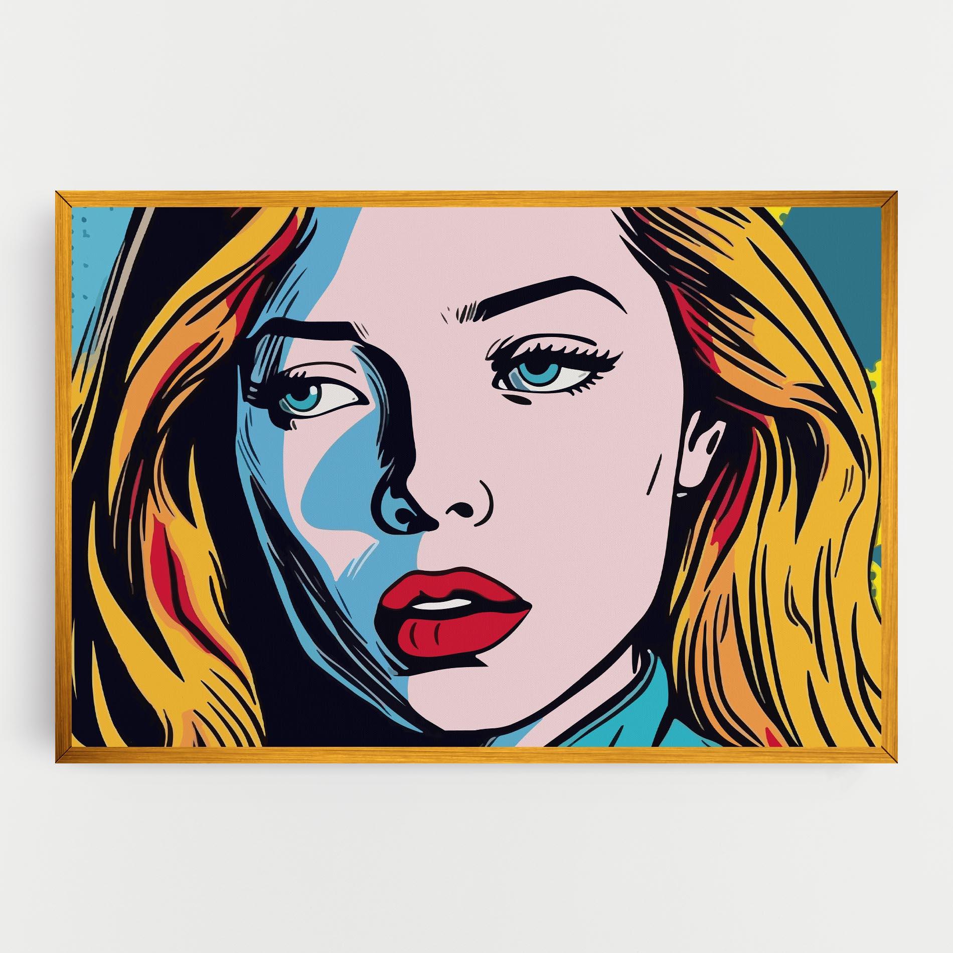 Leinwandbild Pop Woman Art mockup 0