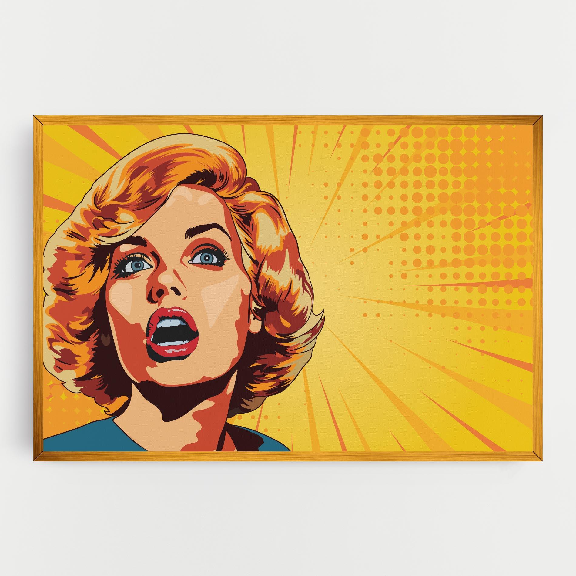 Leinwandbild Surprised Blonde Lady mockup 0