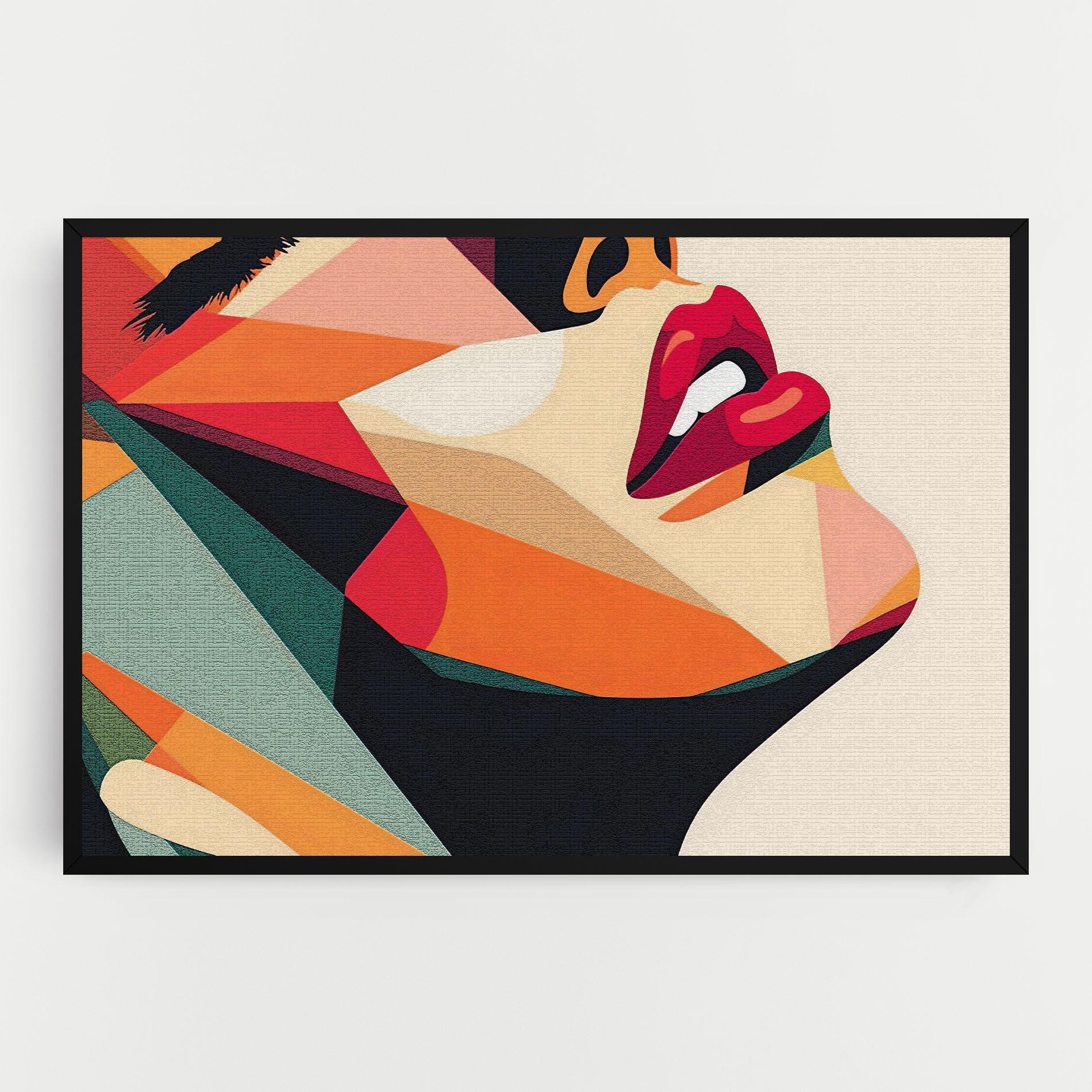Leinwandbild Pop Art Lips mockup 0
