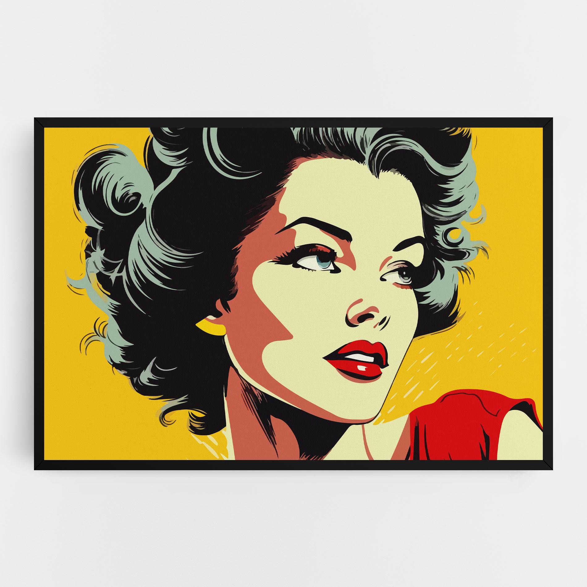 Leinwandbild Pop Art Pretty Lady mockup 0