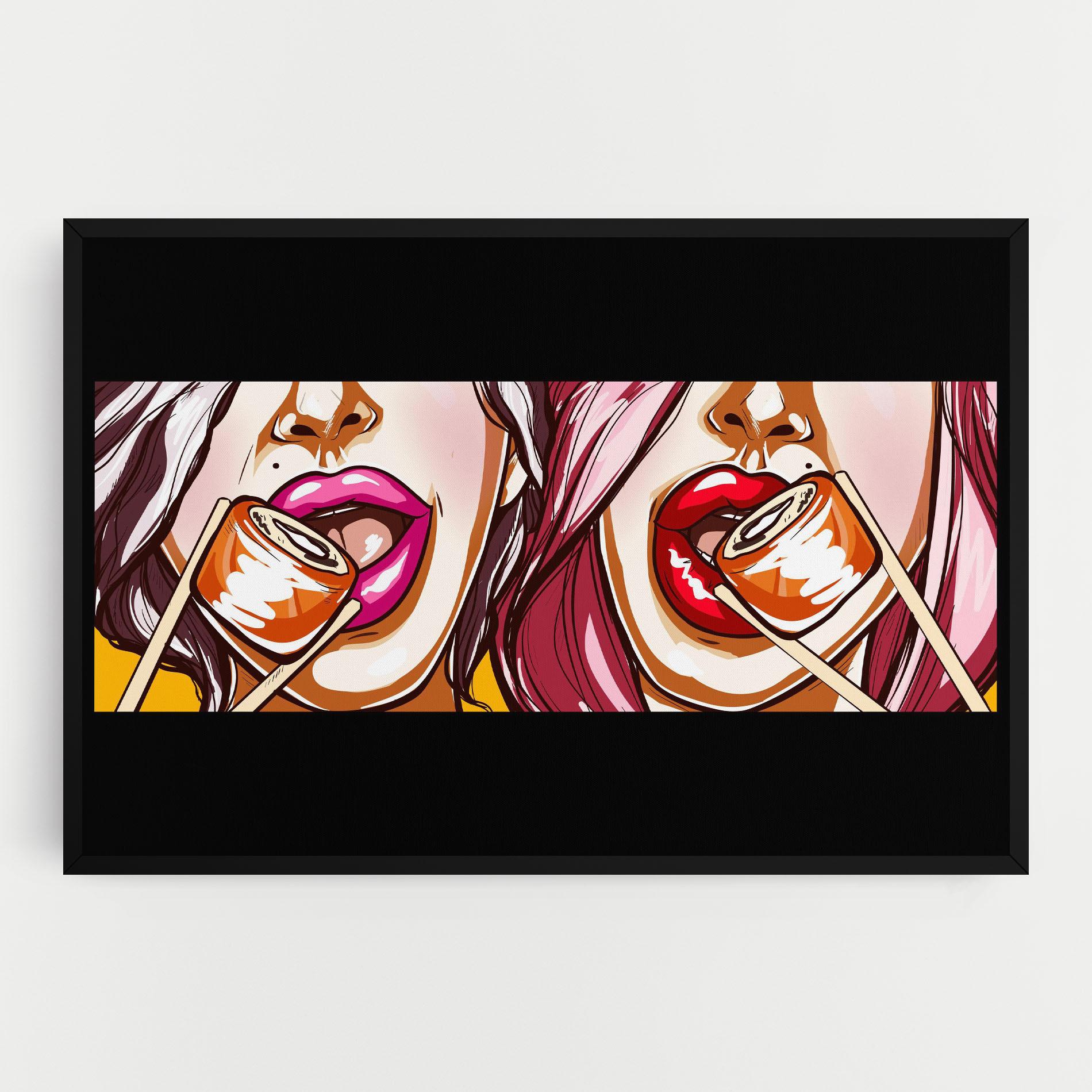 Leinwandbild Pop Art Sushi mockup 0