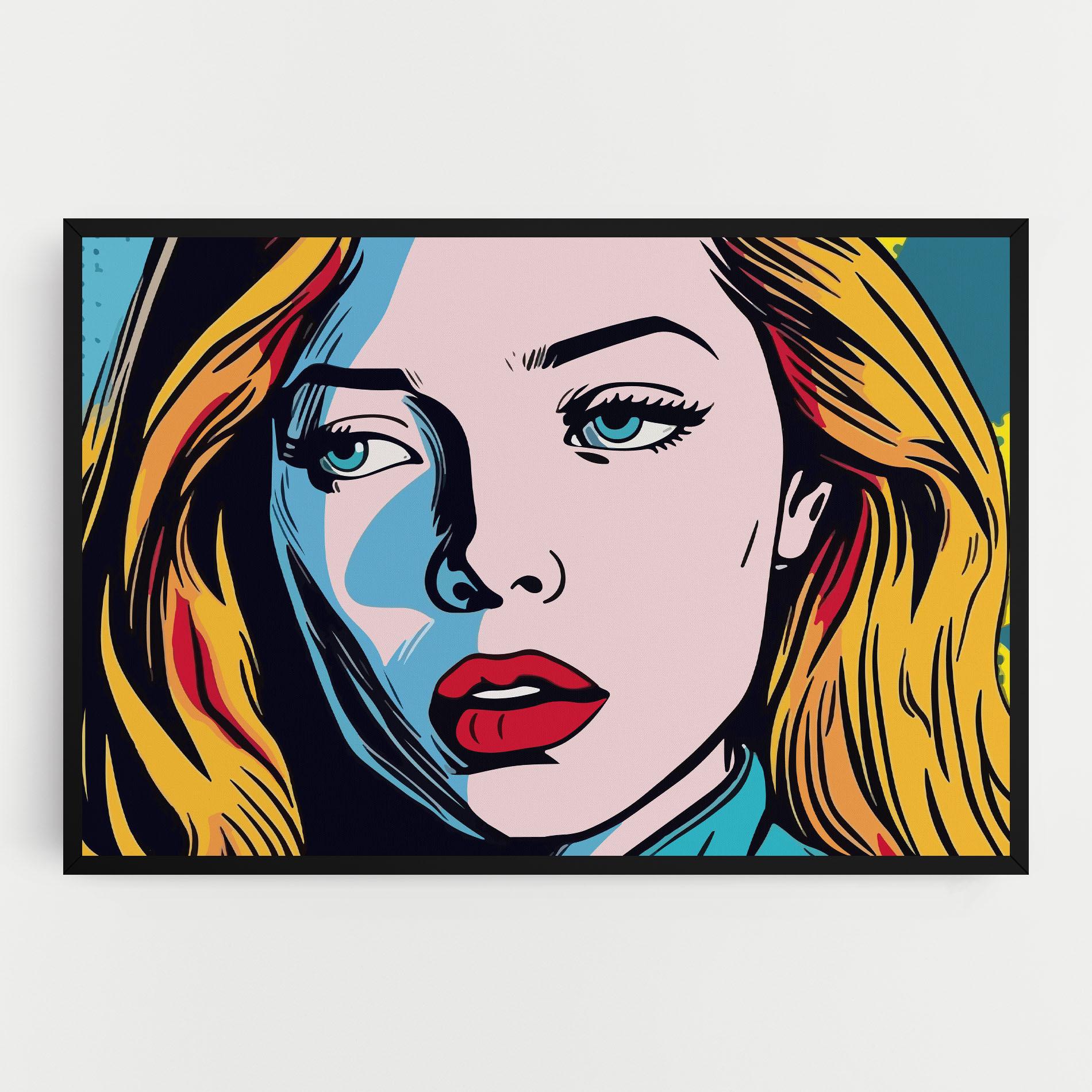 Leinwandbild Pop Woman Art mockup 0