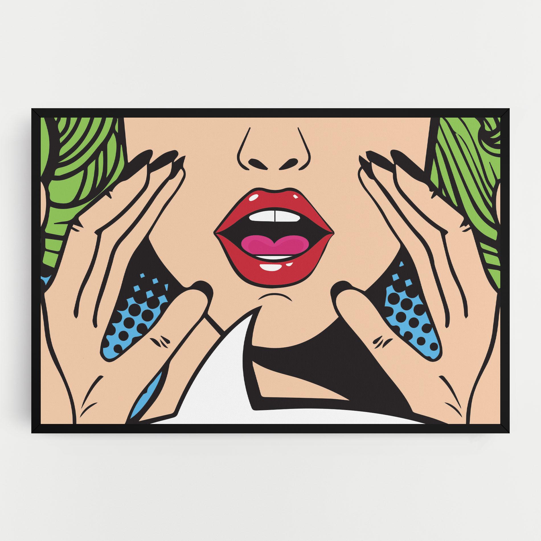 Leinwandbild Speaking Pop Art mockup 0