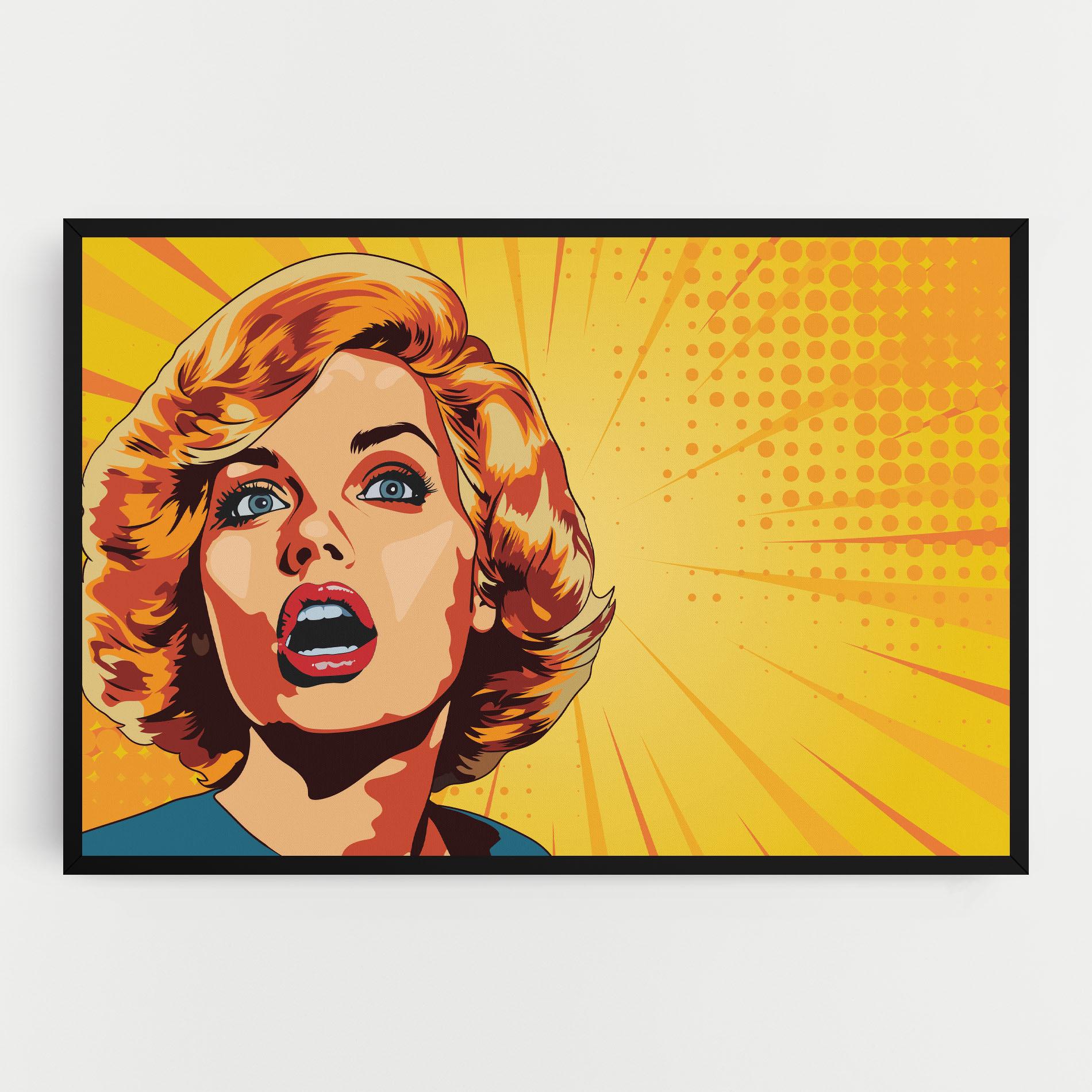 Leinwandbild Surprised Blonde Lady mockup 0