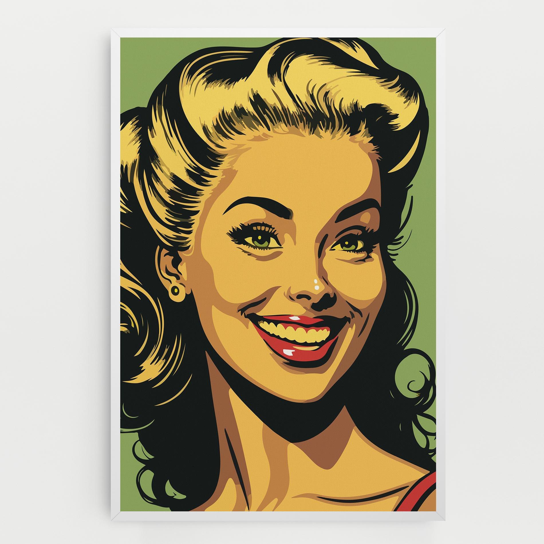 Leinwandbild Green Light Pop Lady mockup 0