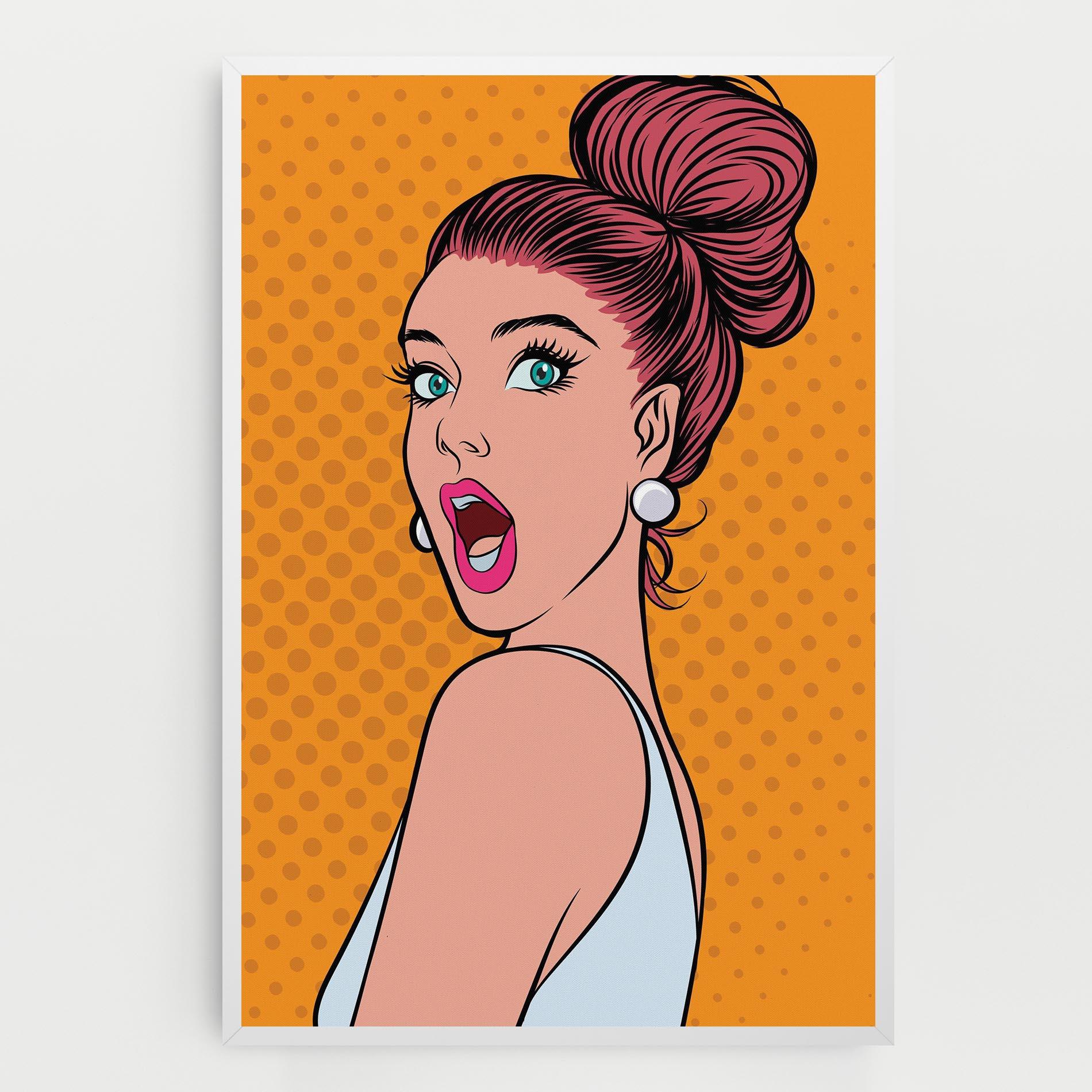 Leinwandbild Pop Comic Lady mockup 0