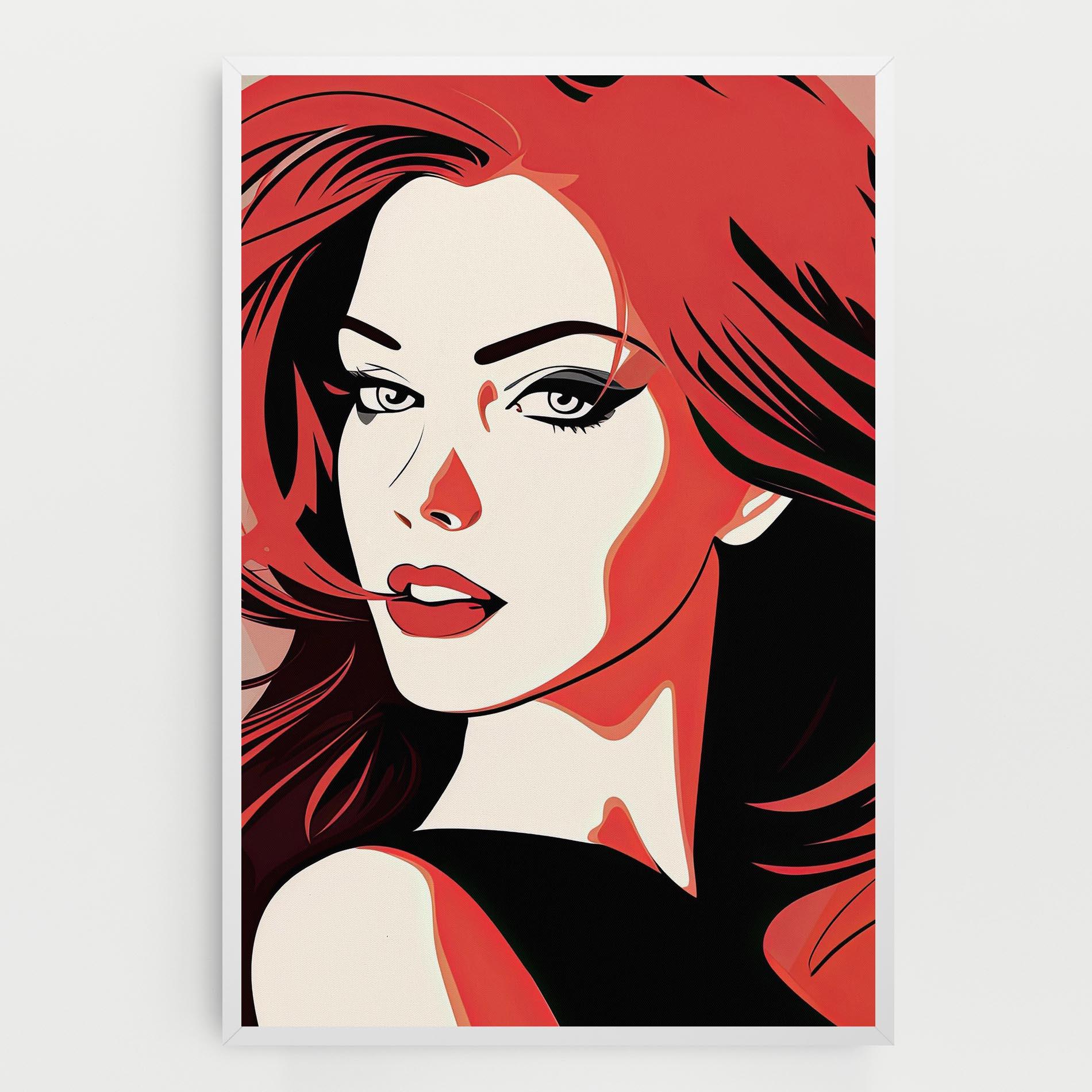 Leinwandbild Red Hair Pop Art mockup 0