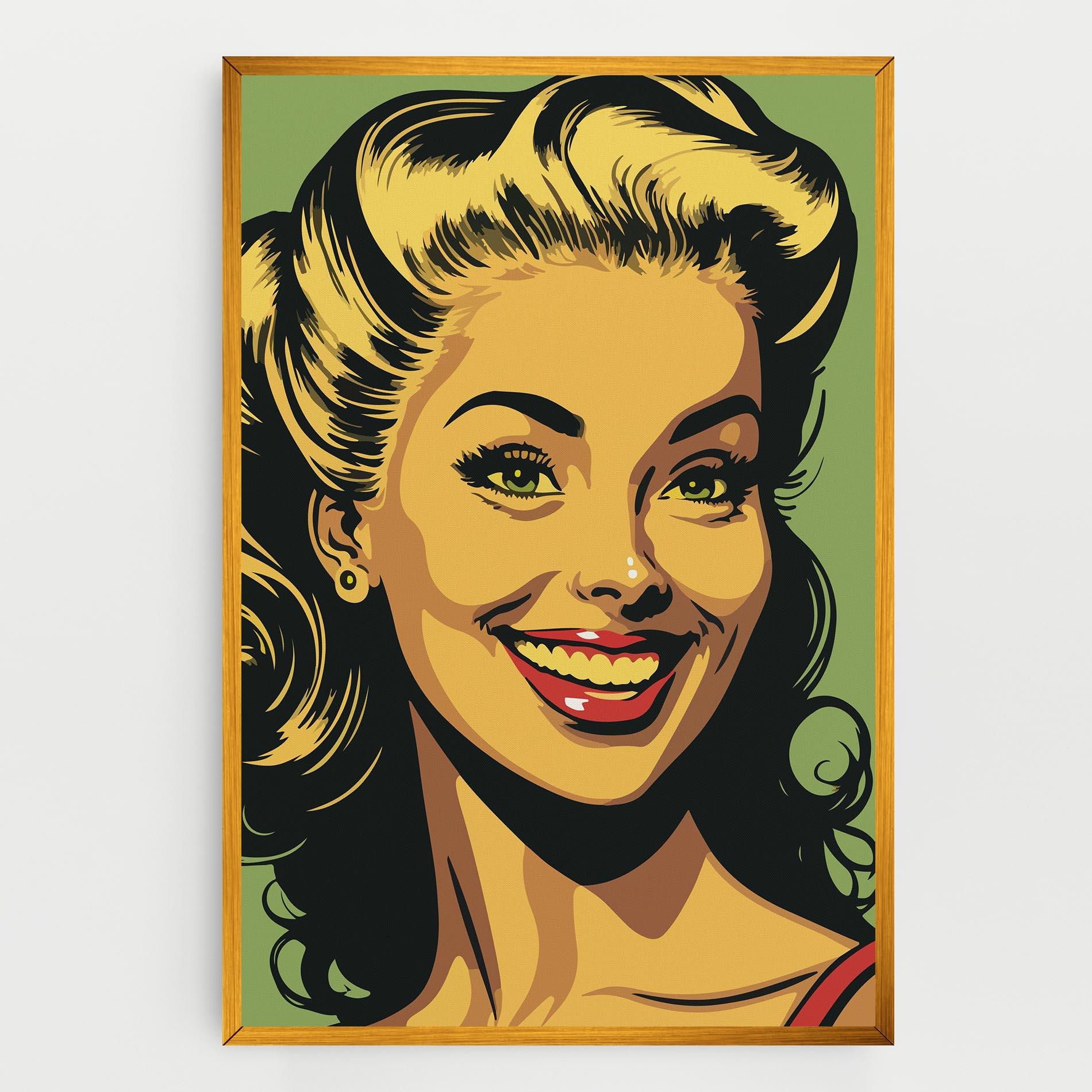 Leinwandbild Green Light Pop Lady mockup 0