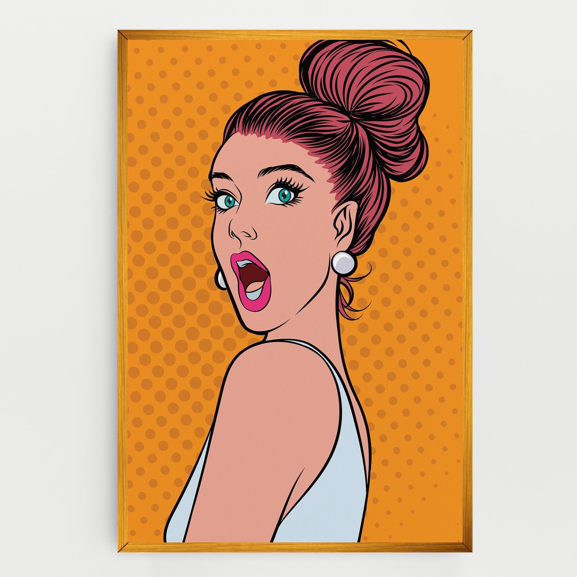 Leinwandbild Pop Comic Lady mockup 0