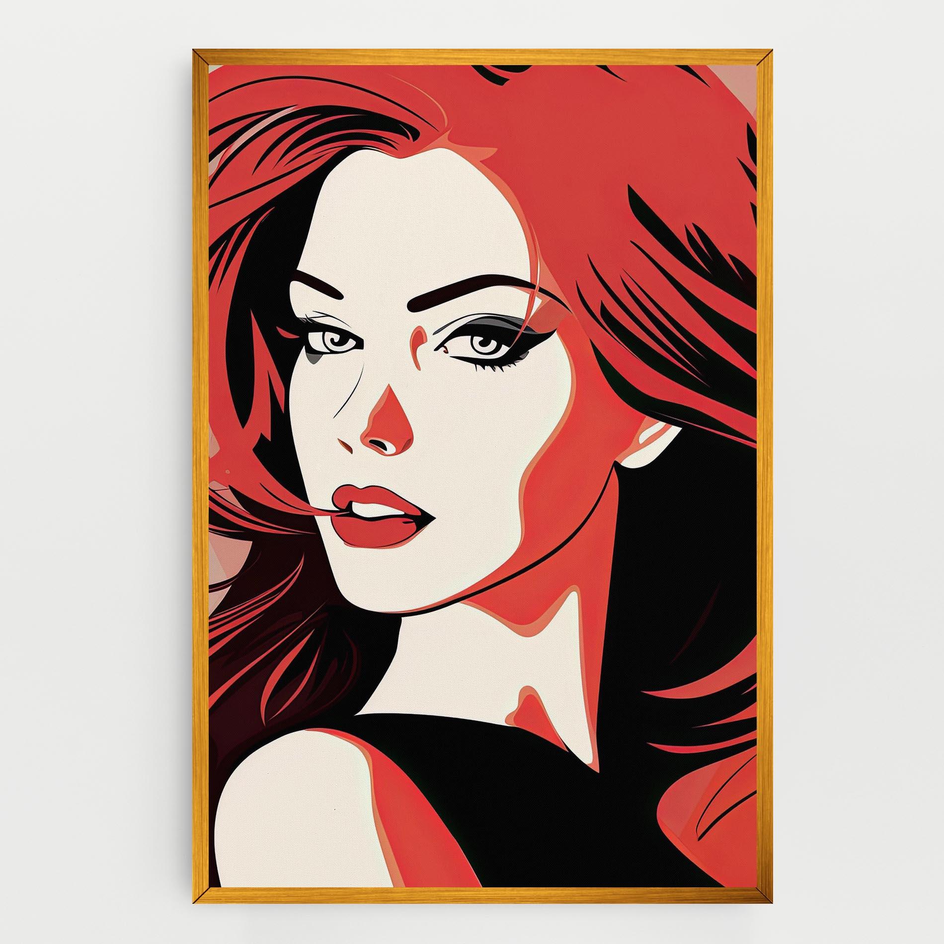 Leinwandbild Red Hair Pop Art mockup 0
