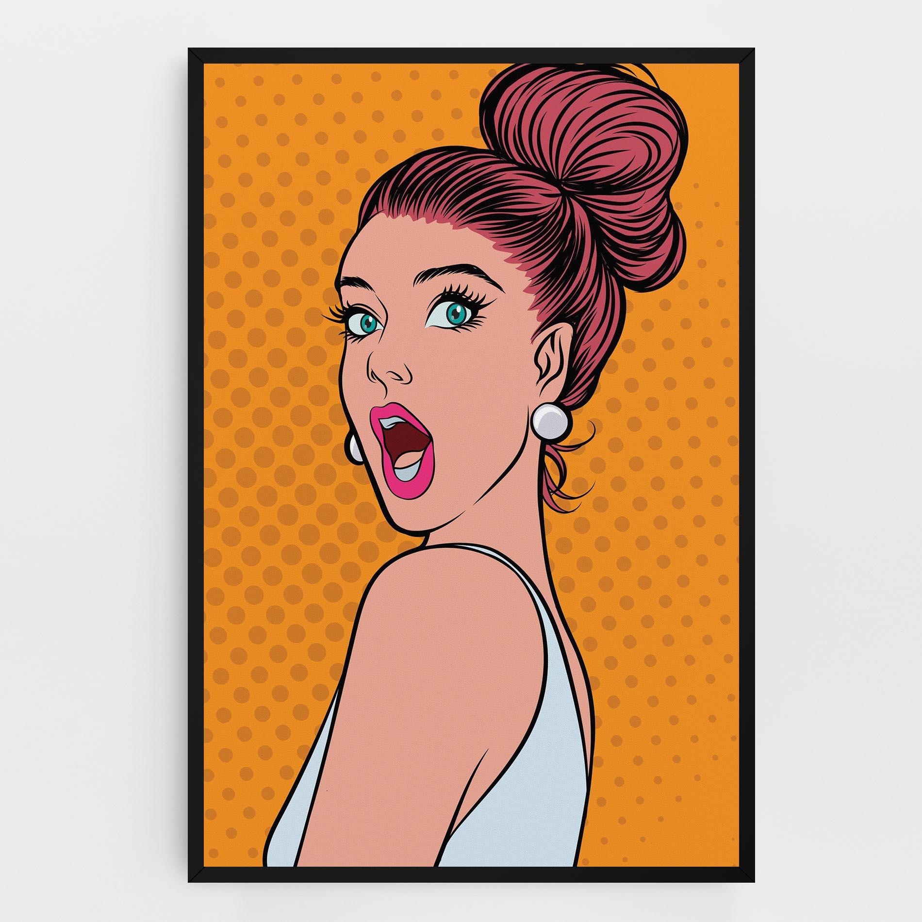 Leinwandbild Pop Comic Lady mockup 0