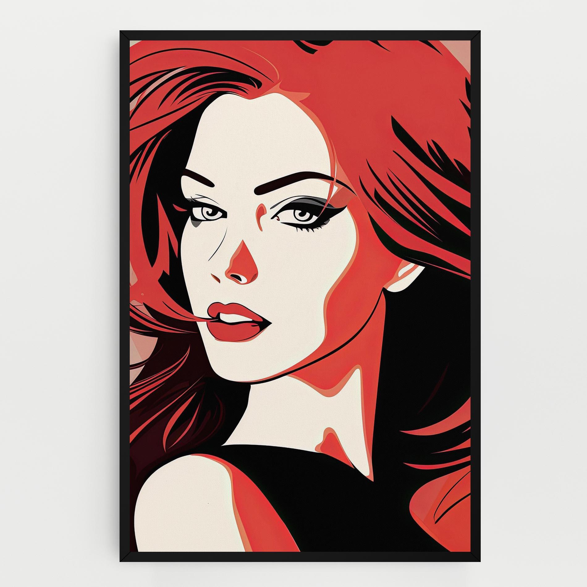 Leinwandbild Red Hair Pop Art mockup 0