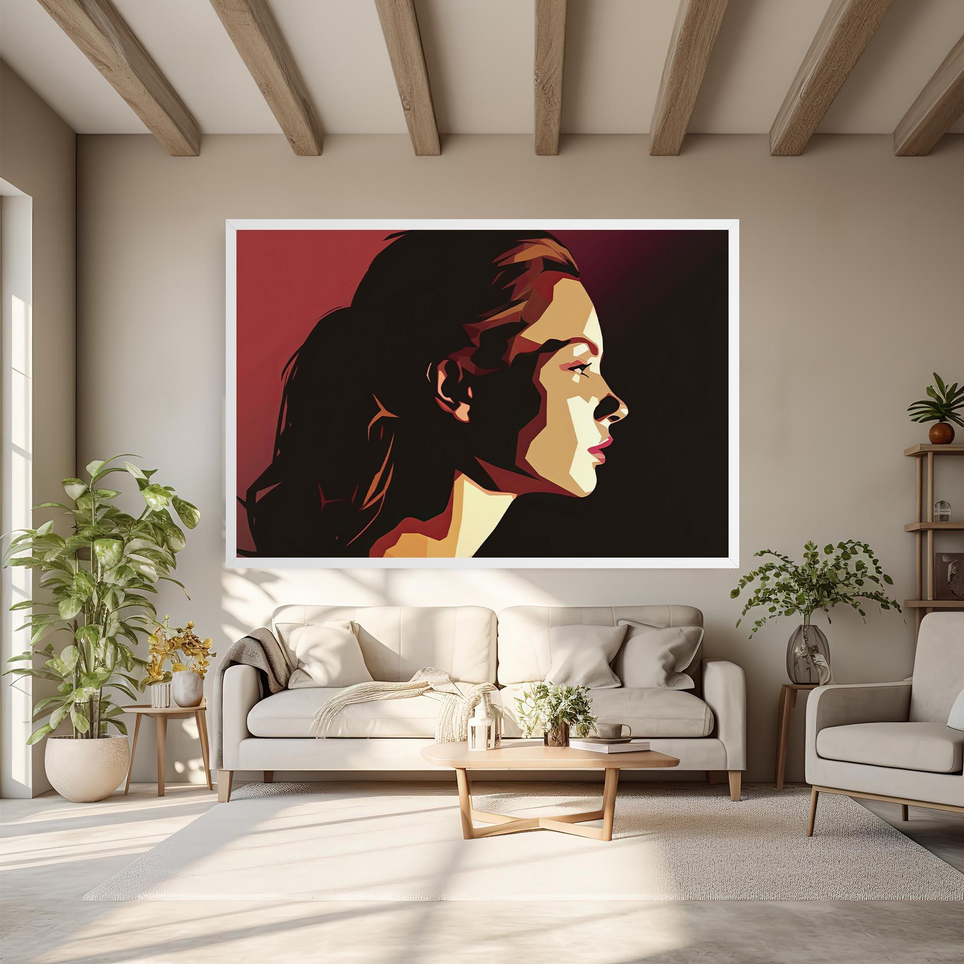 Leinwandbild Cream Red Pop Art mockup 6