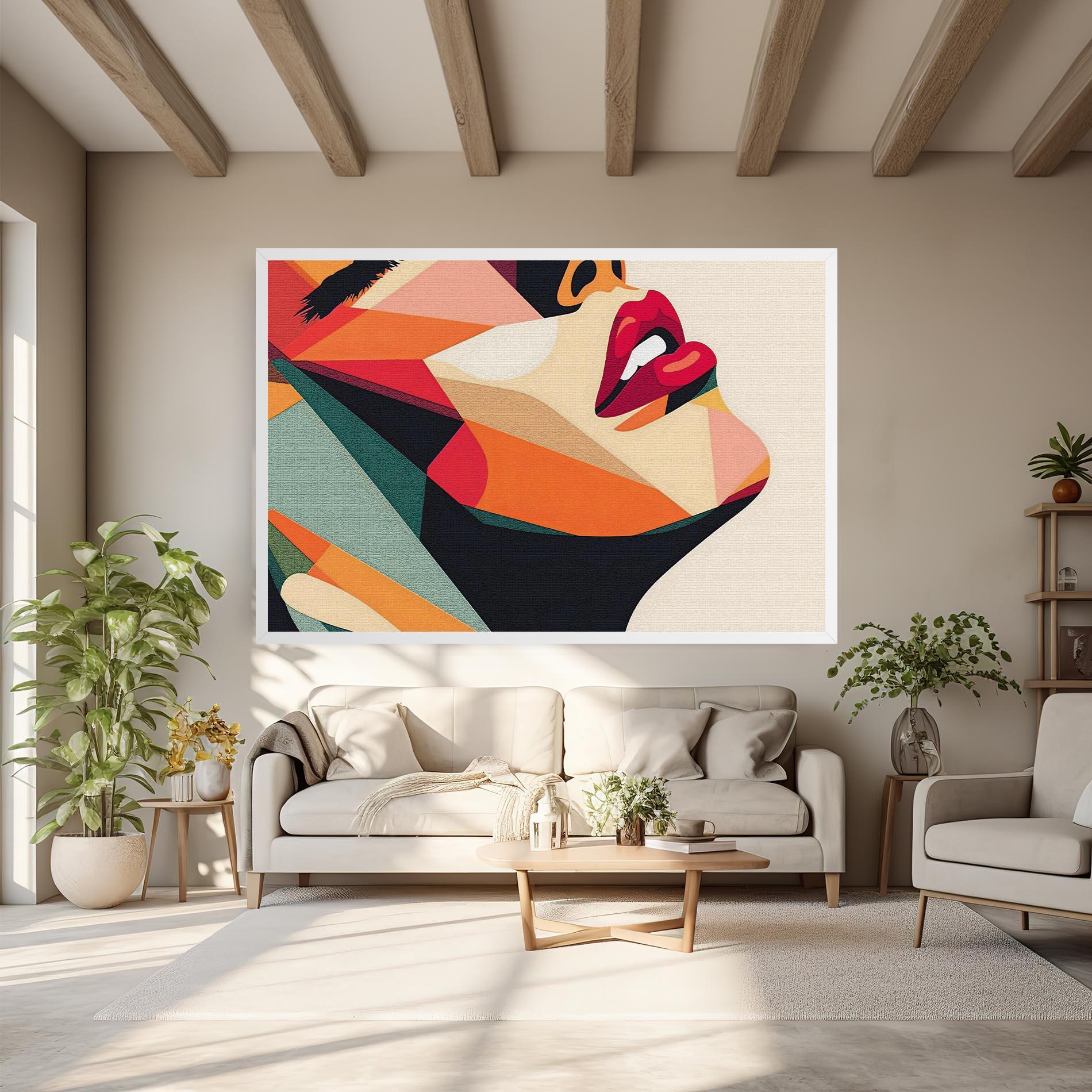 Leinwandbild Pop Art Lips mockup 6