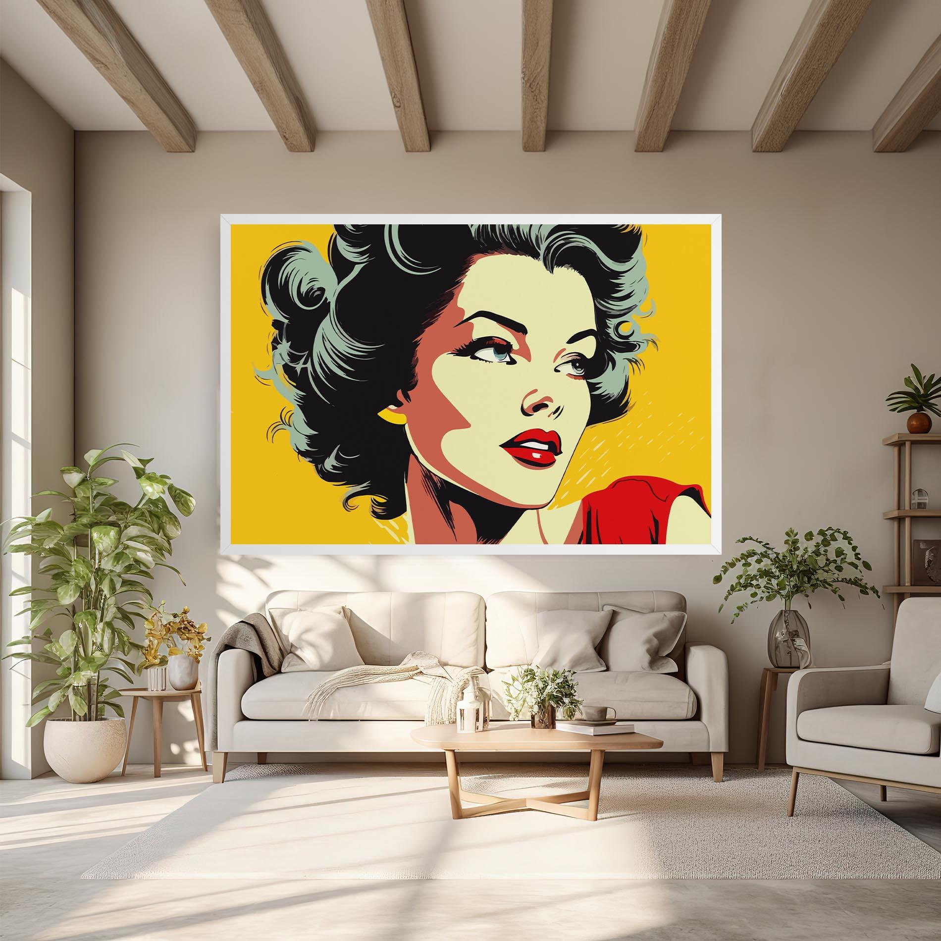 Leinwandbild Pop Art Pretty Lady mockup 6