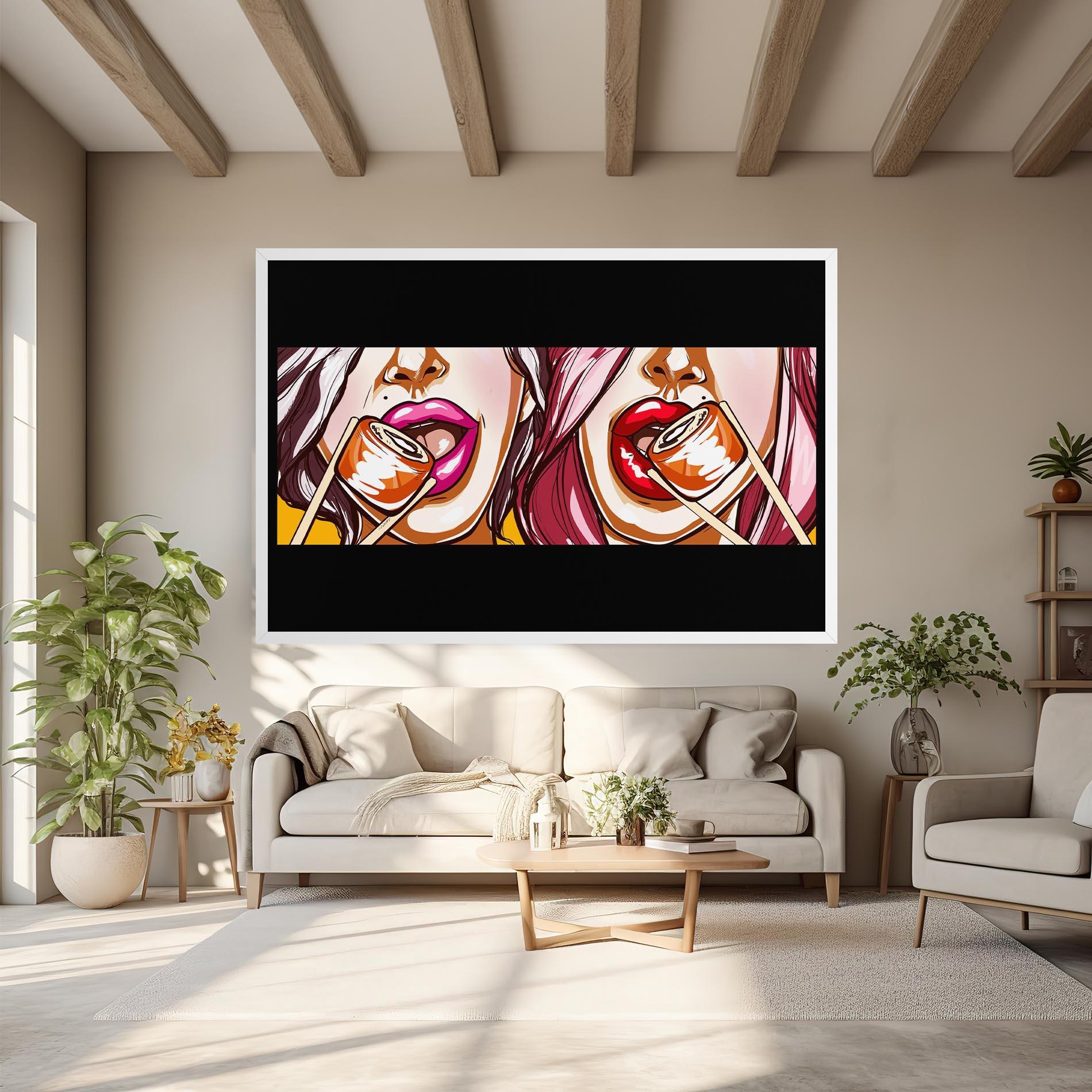 Leinwandbild Pop Art Sushi mockup 6