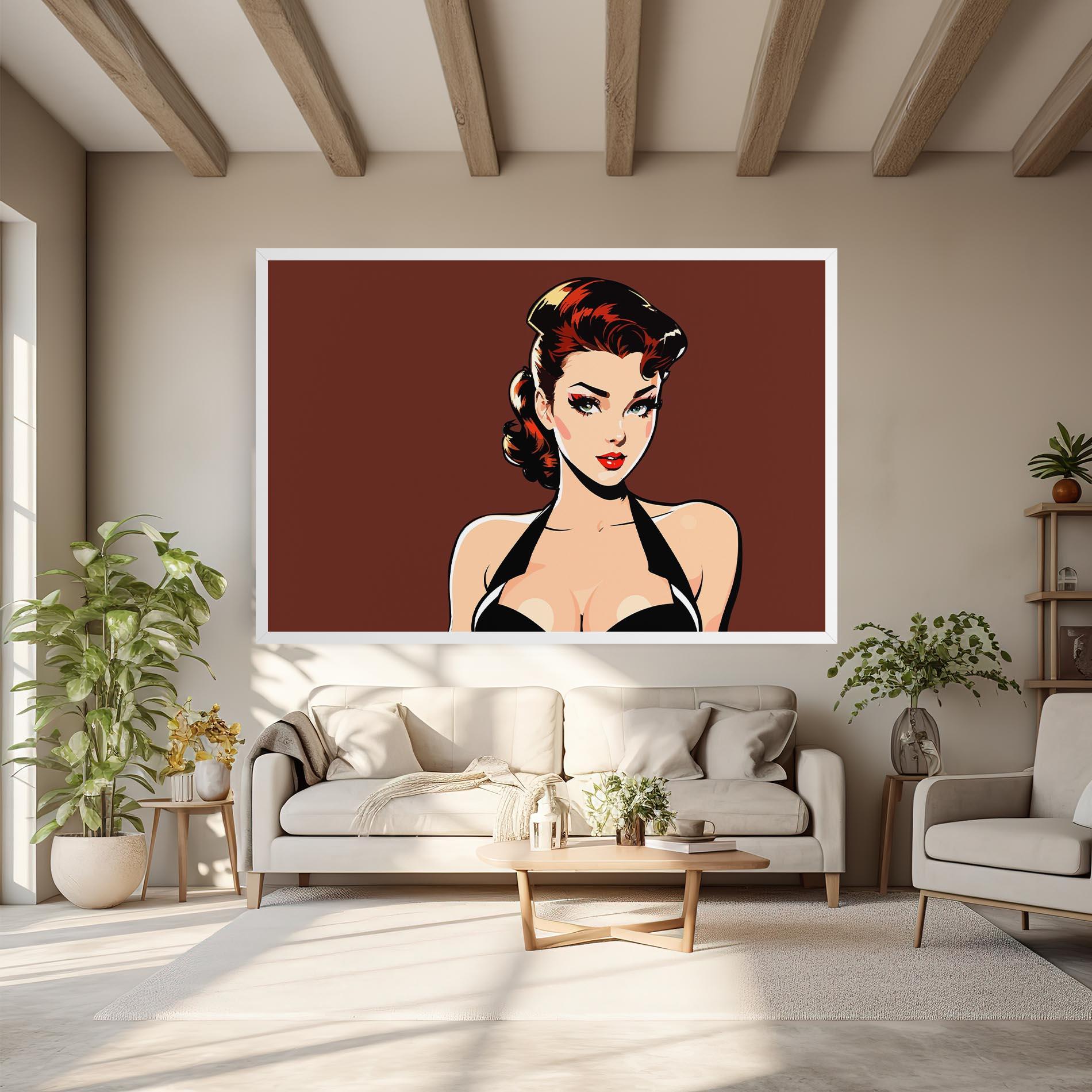 Leinwandbild Pop Beautiful Woman mockup 6