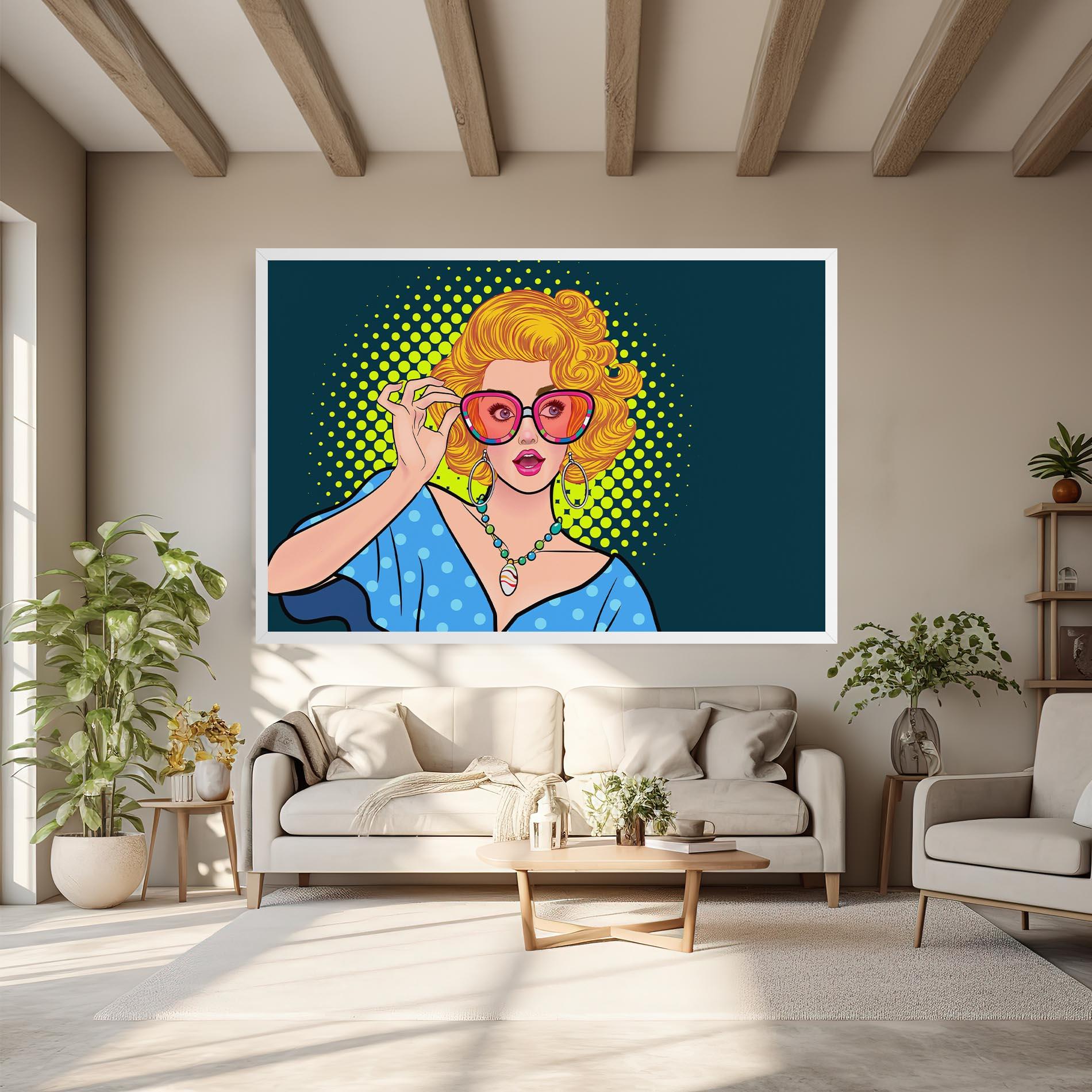 Leinwandbild Pop Glasses Lady mockup 6
