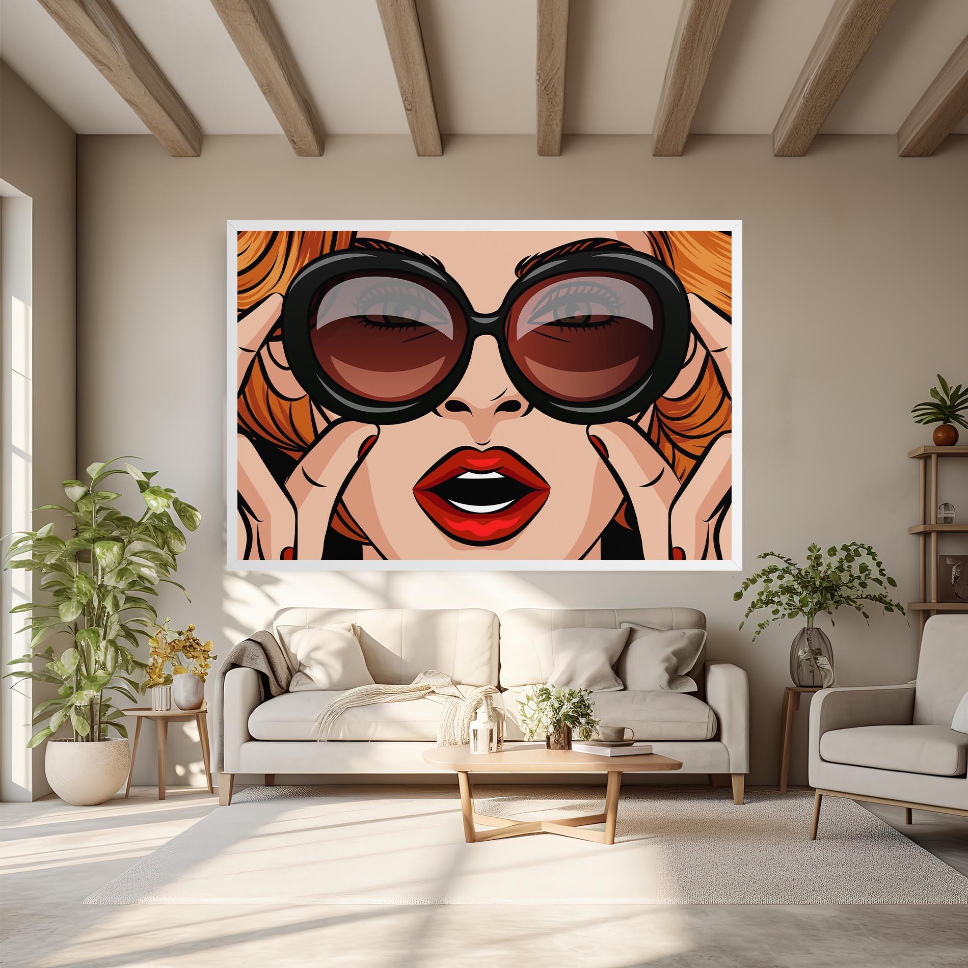 Leinwandbild Pop Glasses Woman mockup 6