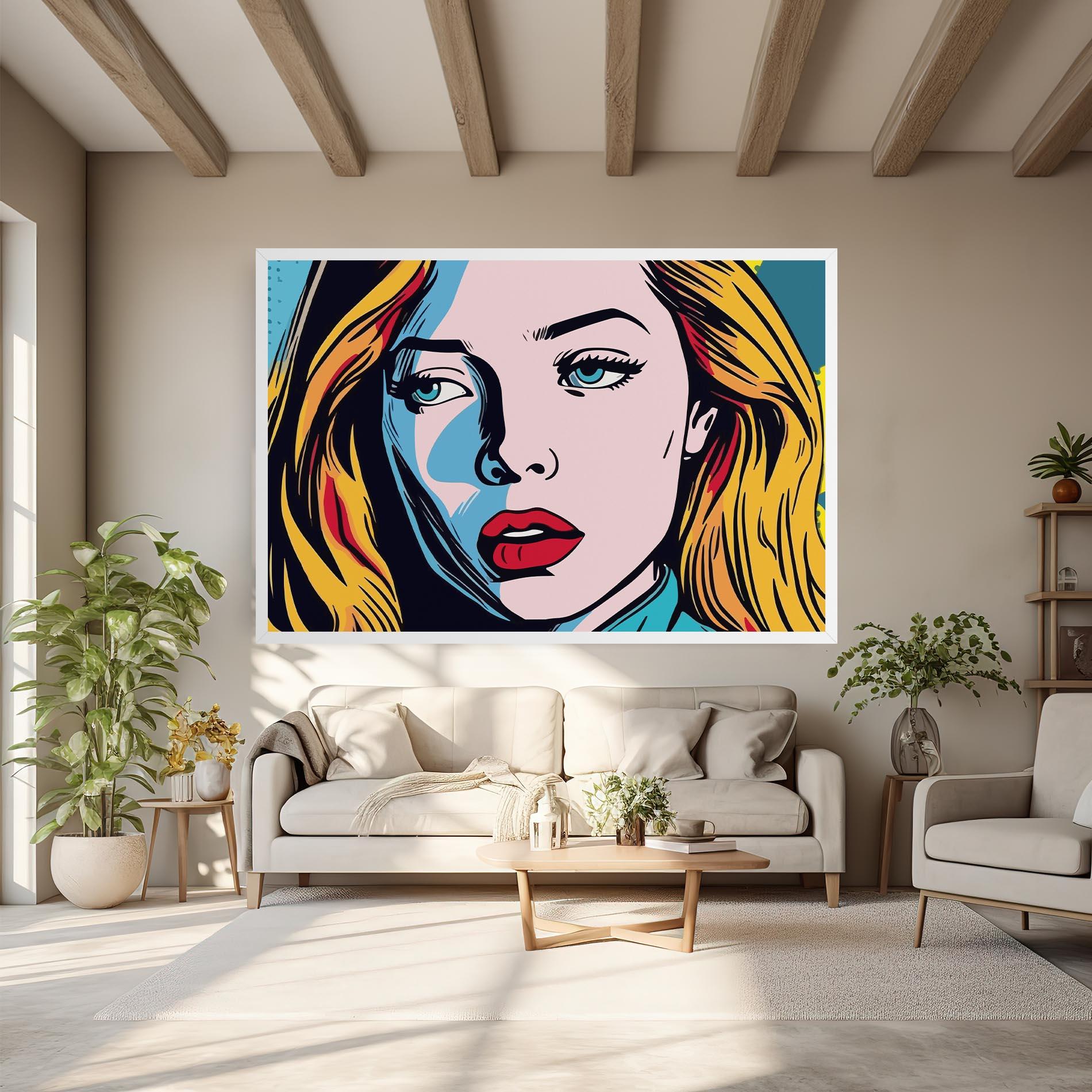 Leinwandbild Pop Woman Art mockup 6