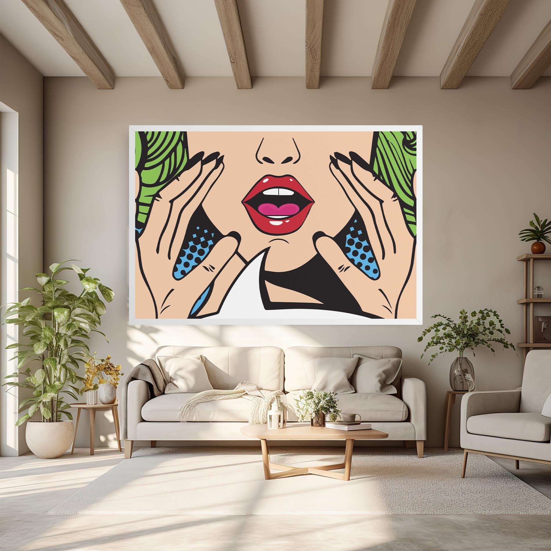 Leinwandbild Speaking Pop Art mockup 6