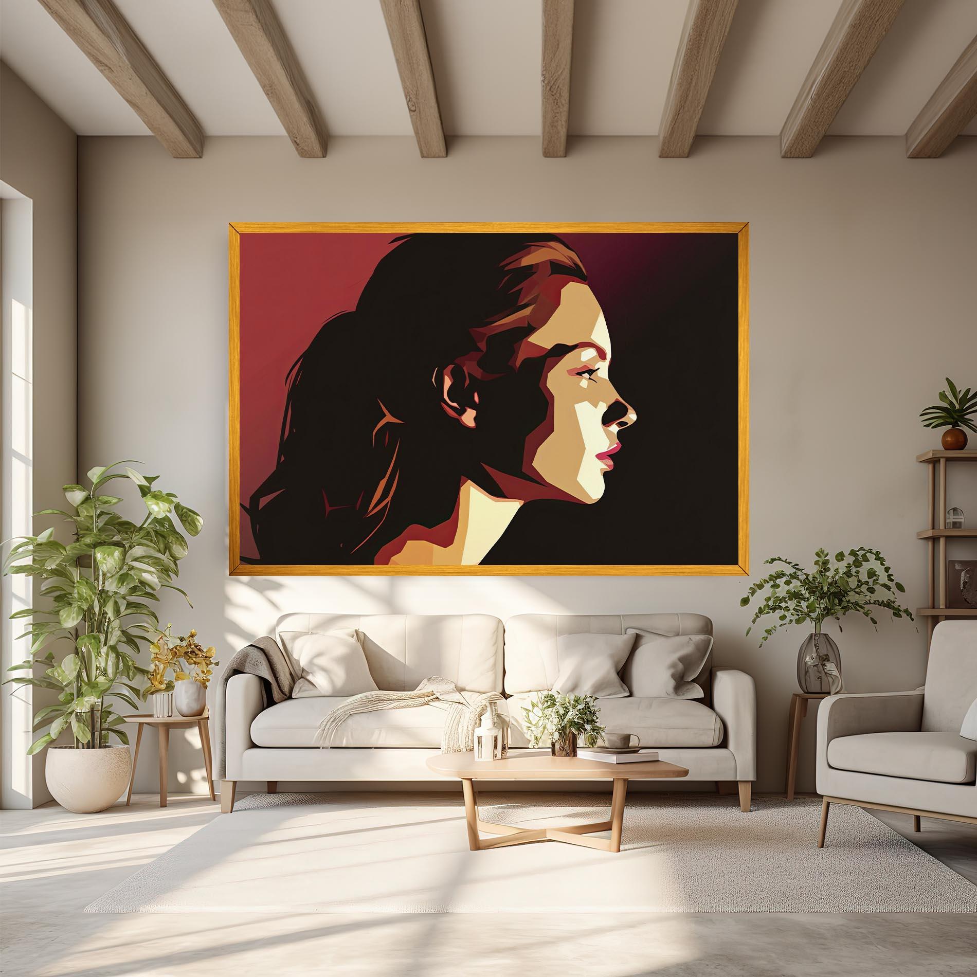 Leinwandbild Cream Red Pop Art mockup 6