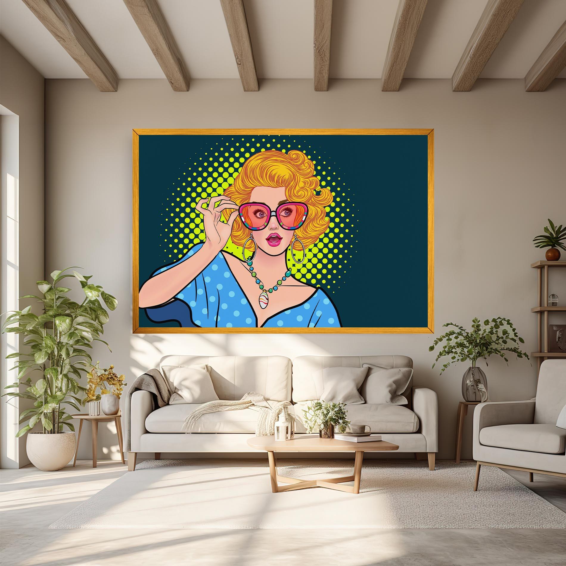 Leinwandbild Pop Glasses Lady mockup 6