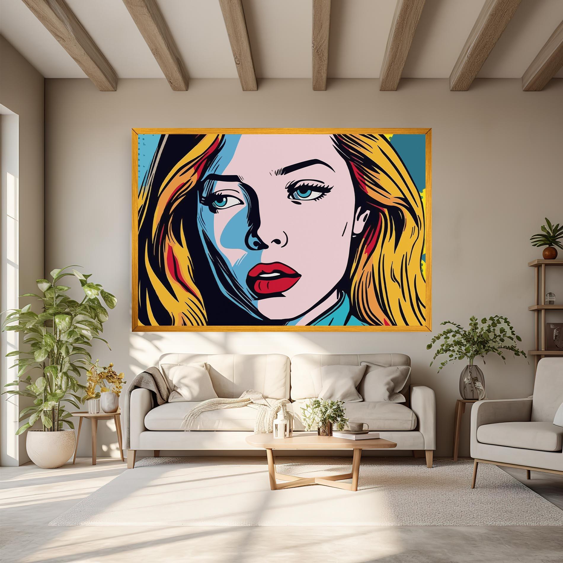 Leinwandbild Pop Woman Art mockup 6