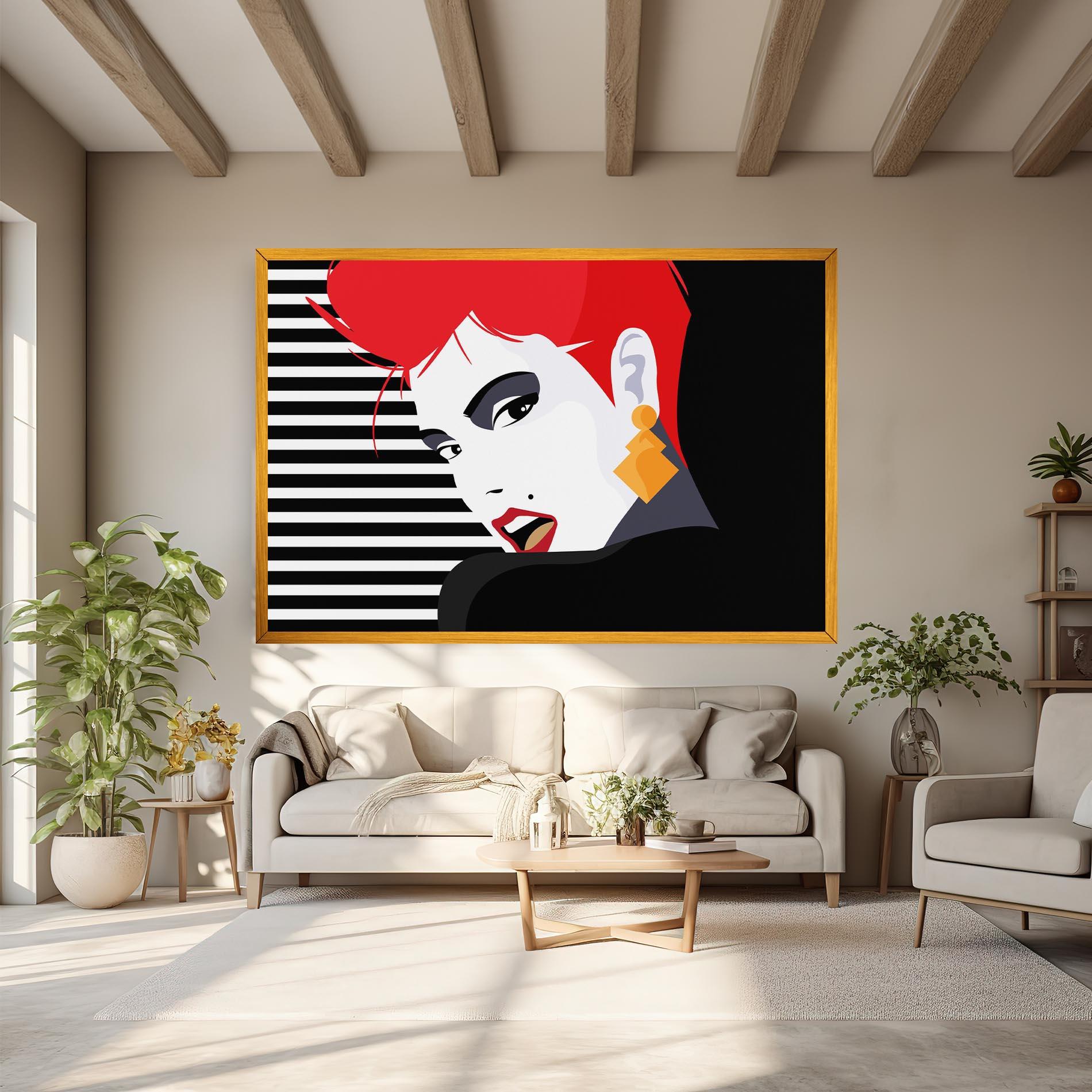 Leinwandbild Red Pop Hair mockup 6