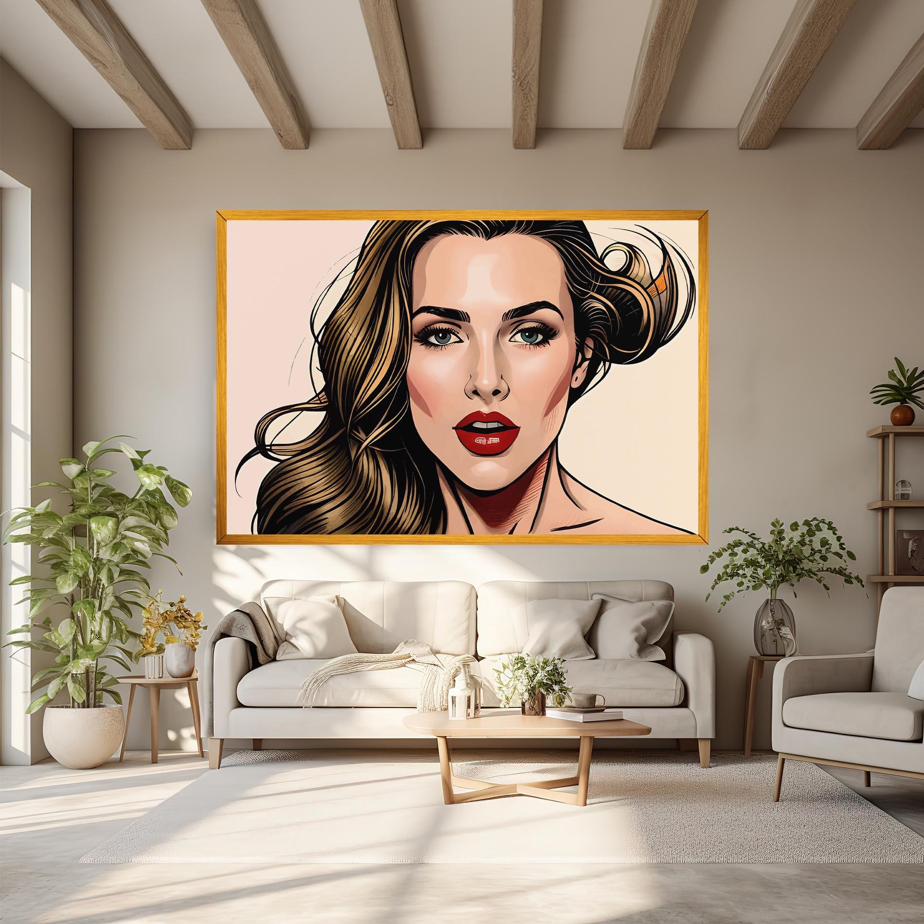 Leinwandbild Red Pop Lips mockup 6