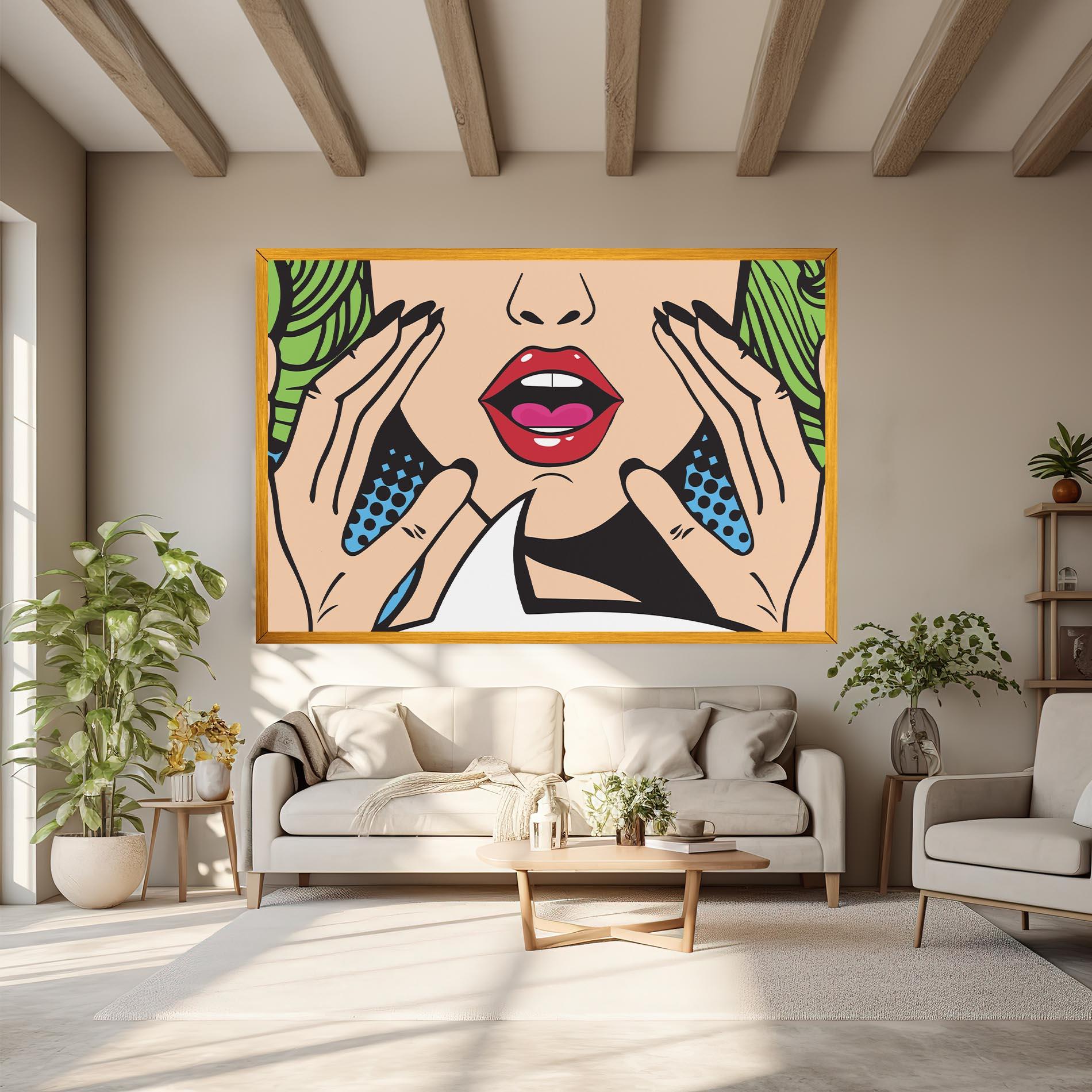 Leinwandbild Speaking Pop Art mockup 6