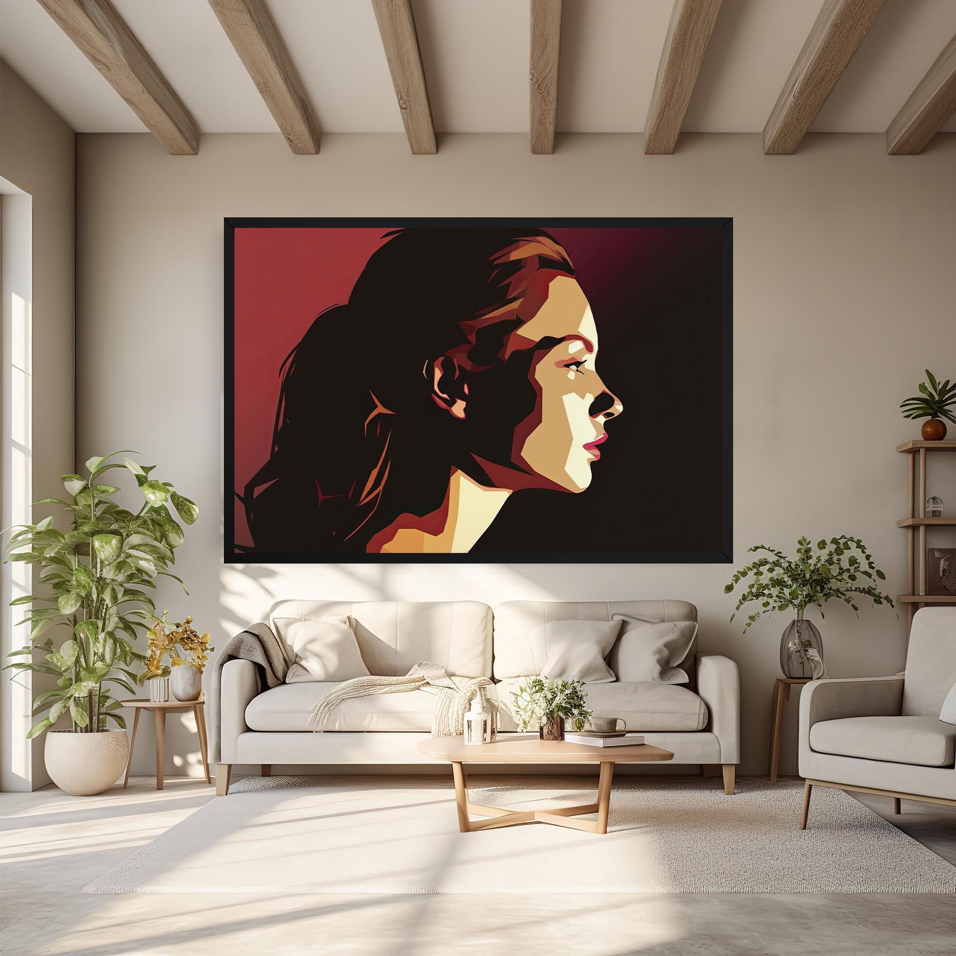 Leinwandbild Cream Red Pop Art mockup 6