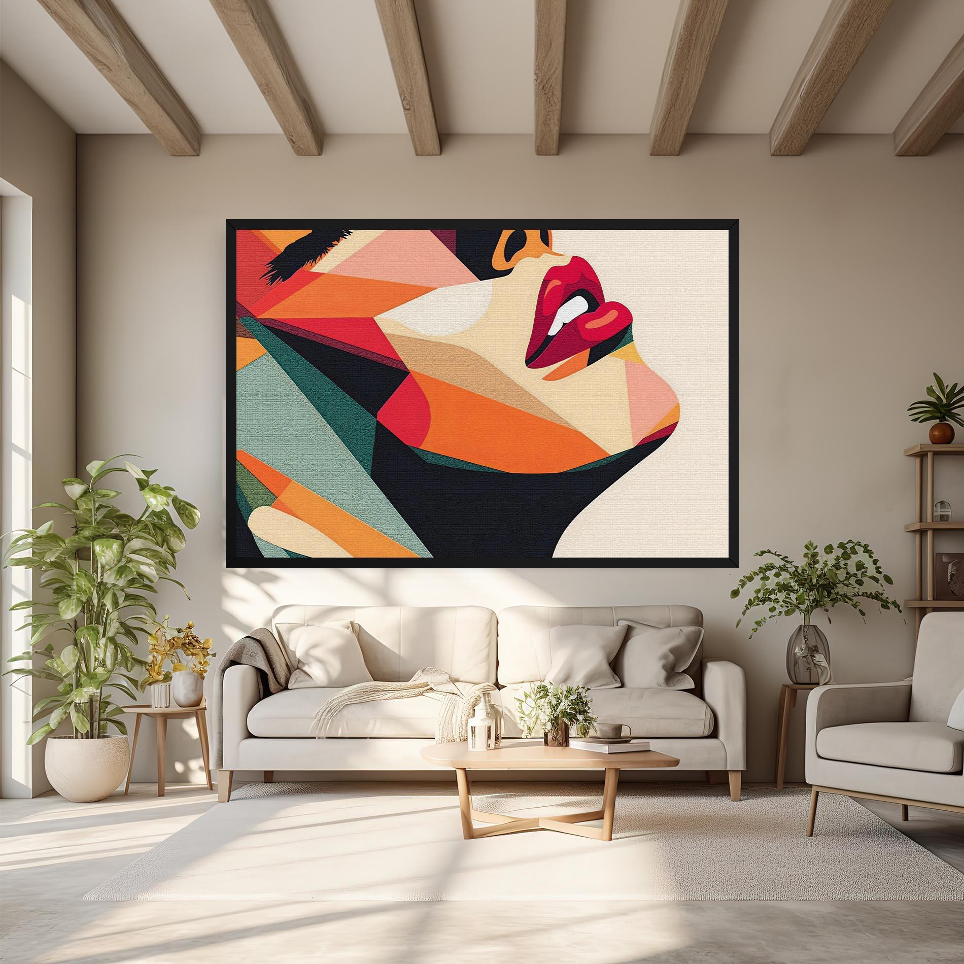 Leinwandbild Pop Art Lips mockup 6