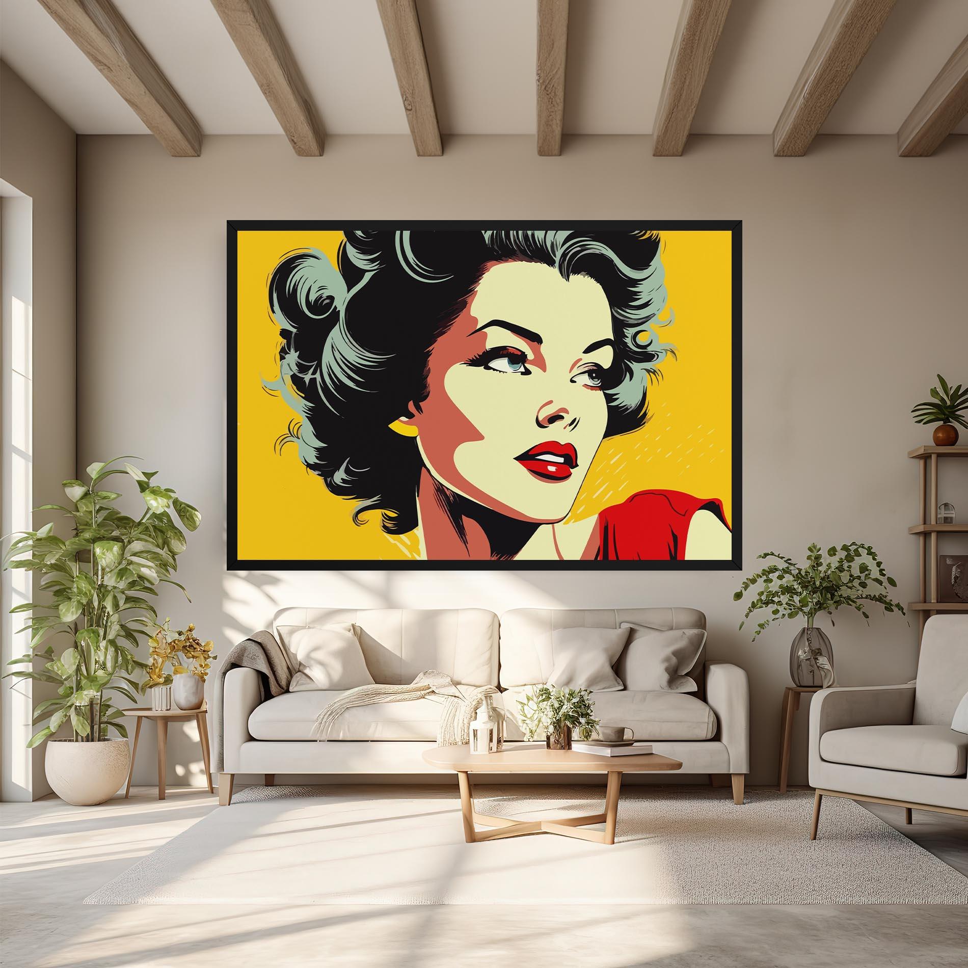 Leinwandbild Pop Art Pretty Lady mockup 6