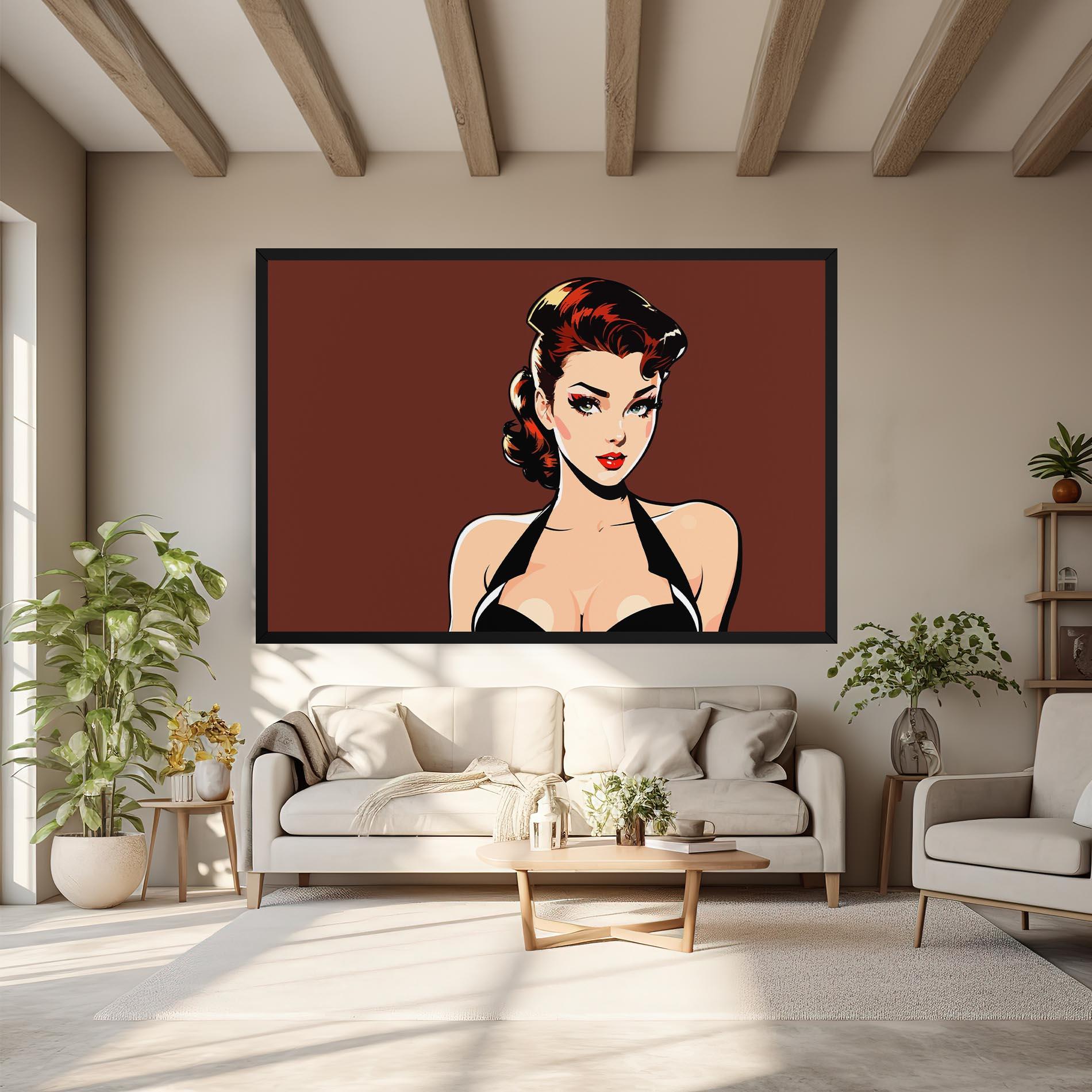 Leinwandbild Pop Beautiful Woman mockup 6