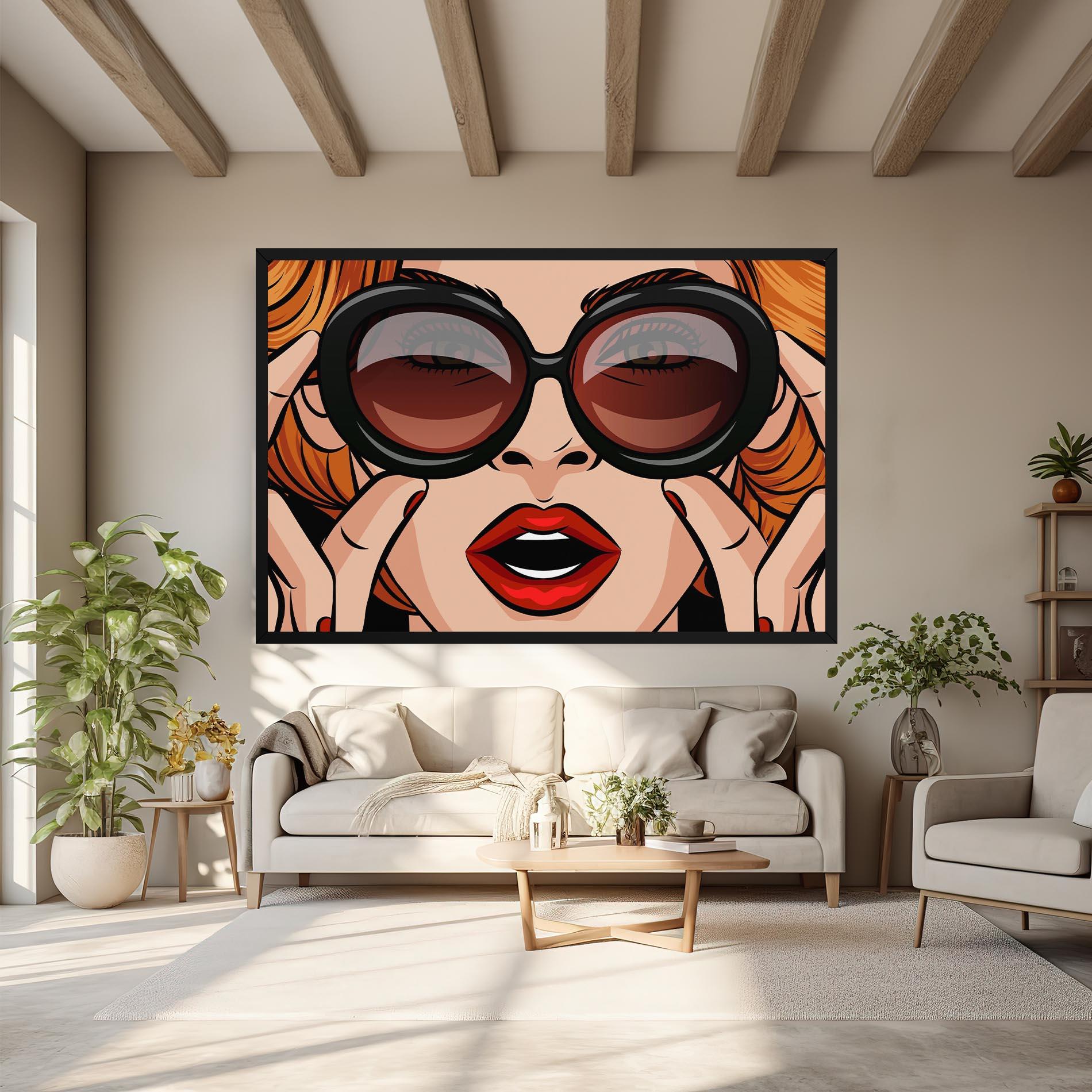 Leinwandbild Pop Glasses Woman mockup 6