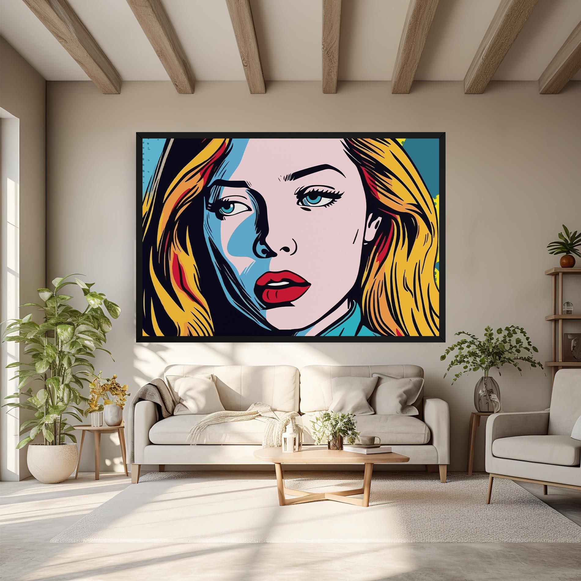 Leinwandbild Pop Woman Art mockup 6